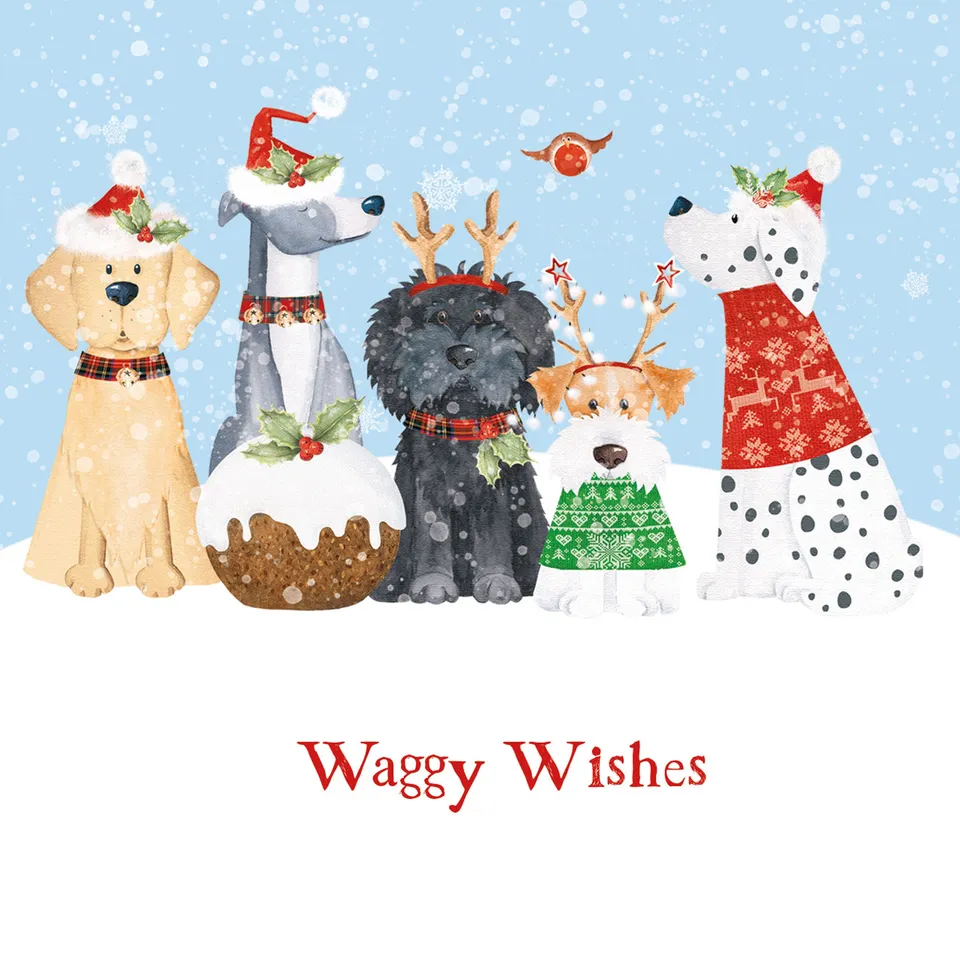 otter-house-waggy-wishes-weihnachtskarten-10er-pack-charity image 1