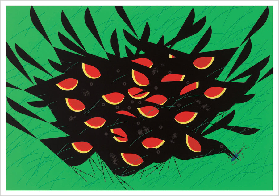 pomegranate-blank-notecards-red-winged-blackbirds-klappkarte-blanko image 1