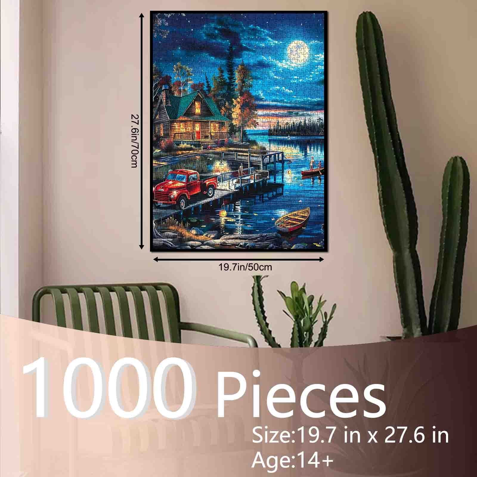 tucocoo-lake-night-cabin-puzzle-1000-teile-landschaft image 5