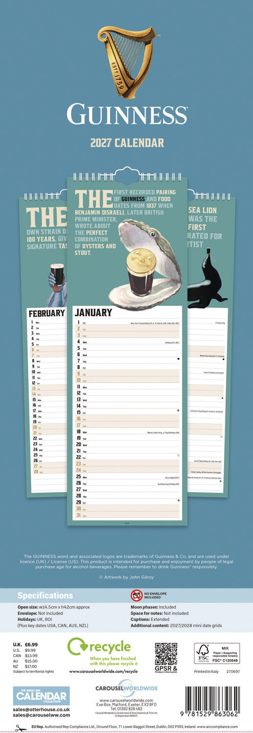 otter-house-guinness-slim-kalender-2027-fan image 2