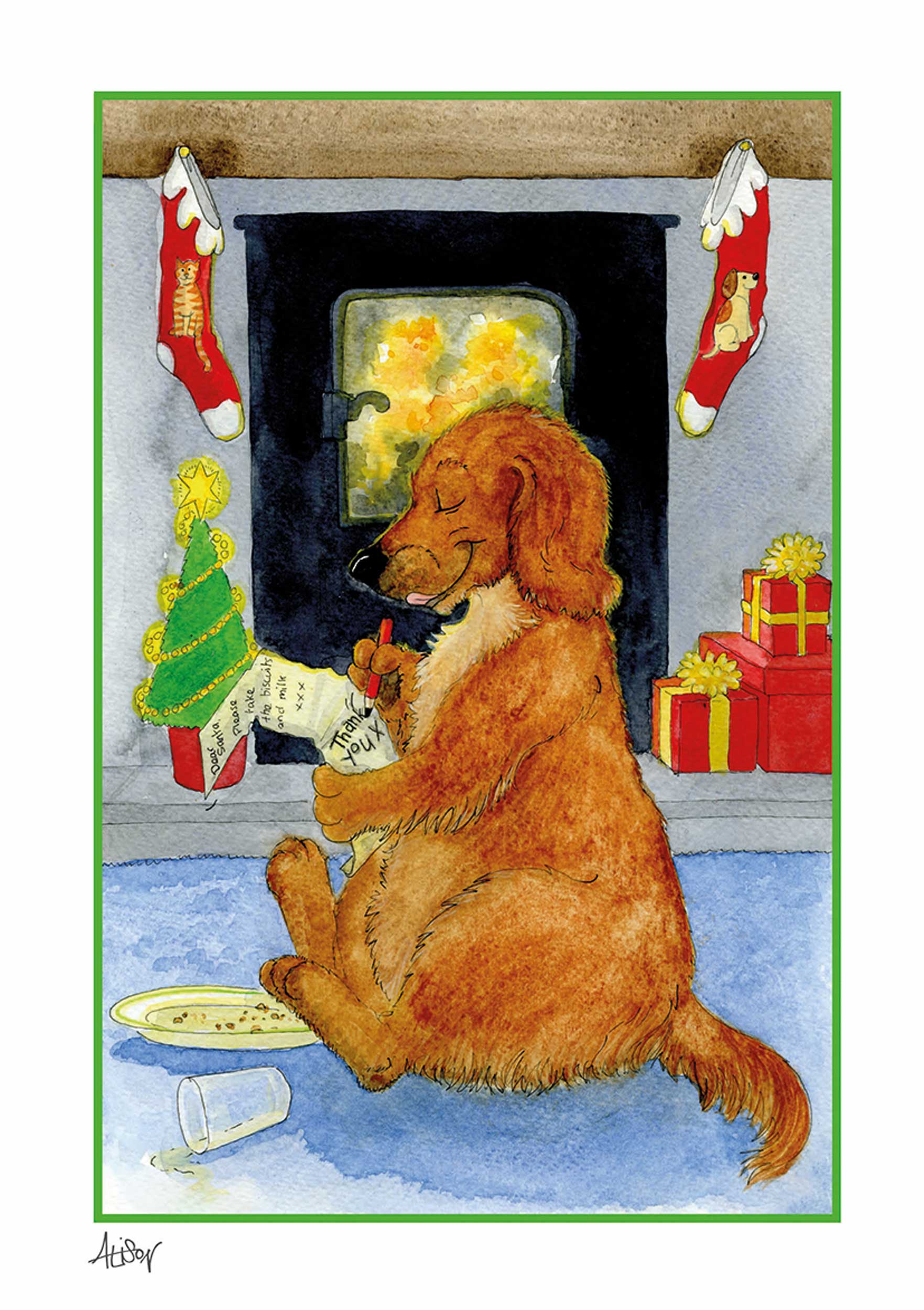 otter-house-christmas-alison-s-animals-thank-you-weihnachtskarte-danke image 1