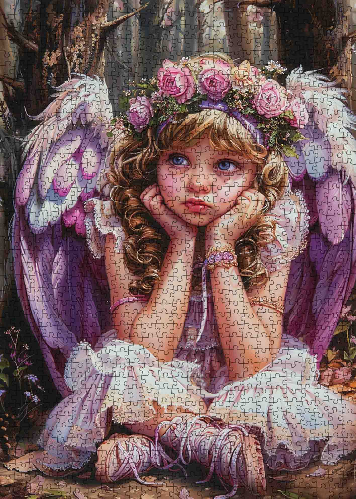 tucocoo-jigsaw-fairy-girl-puzzle-1000-teile-blumenkranz image 2
