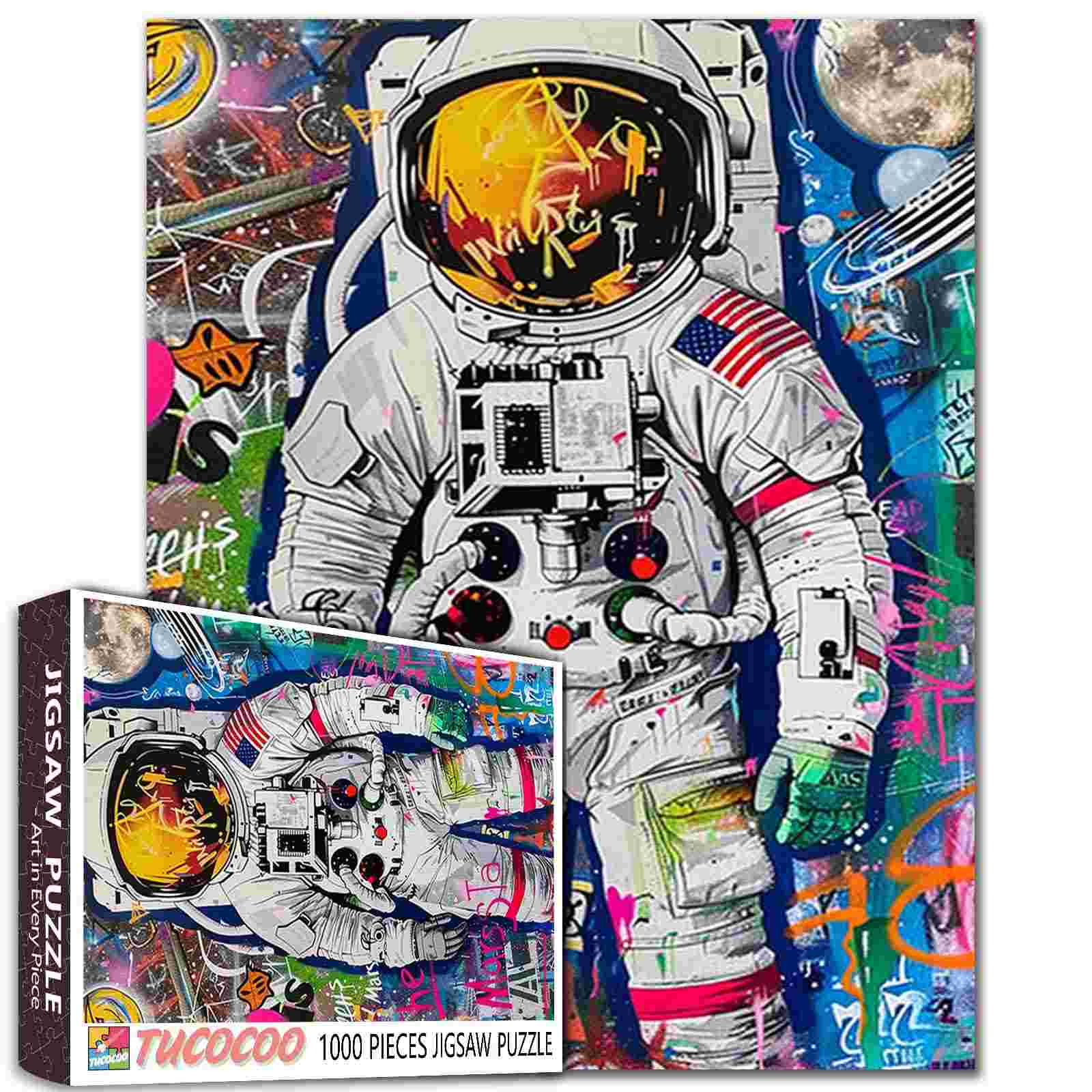 tucocoo-astronaut-graffiti-puzzle-1000-teile-weltraum image 1
