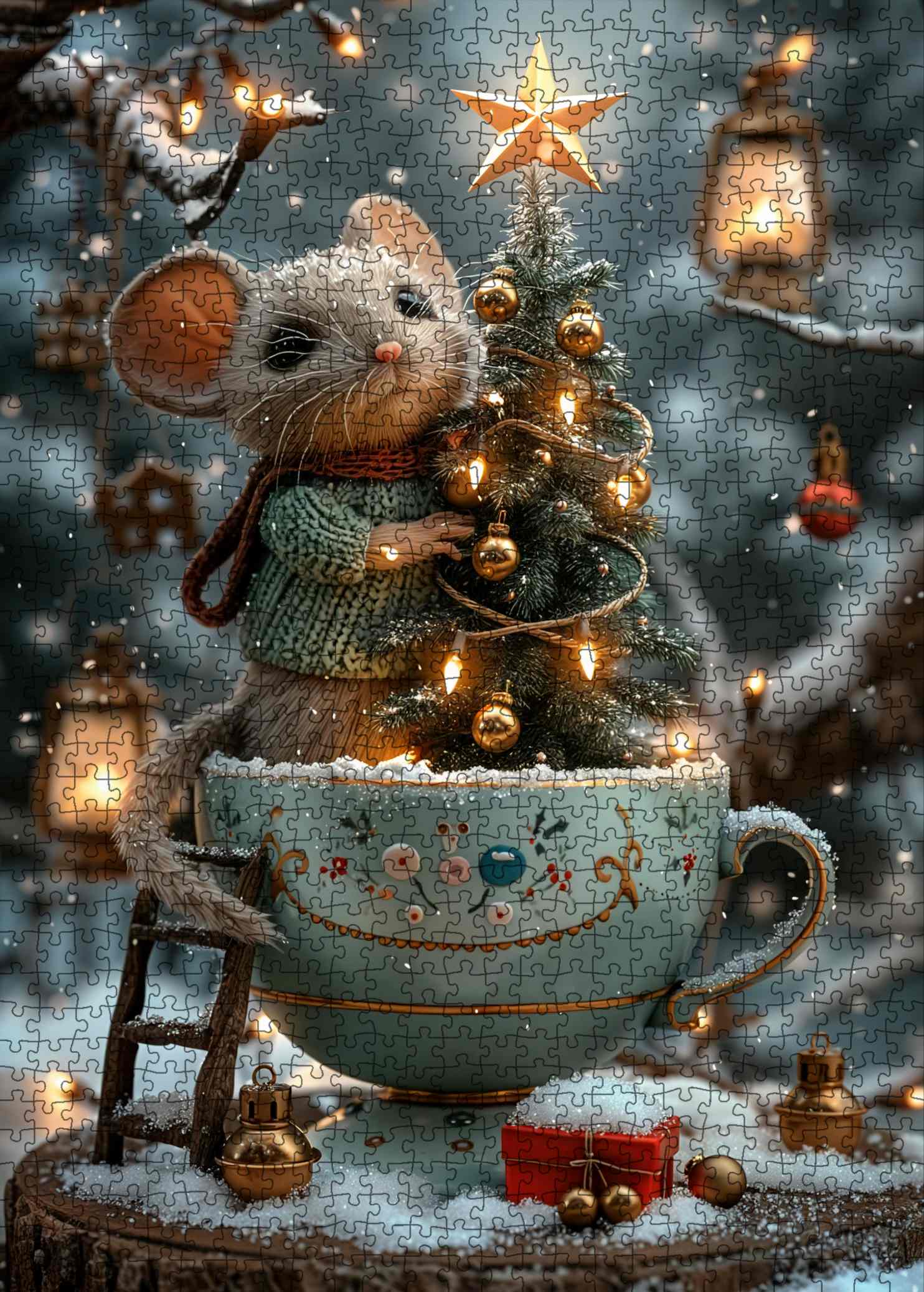 tucocoo-christmas-mouse-and-teacup-tree-puzzle-1000-teile image 2