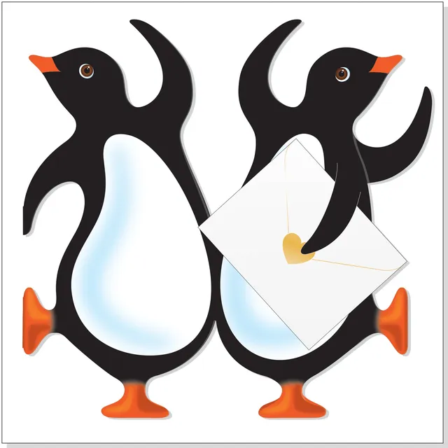 otter-house-party-penguins-tierkarte-pinguin-3d image 1