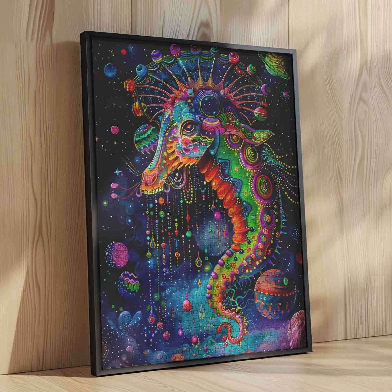 tucocoo-colorful-seahorse-in-space-puzzle-1000-teile-seepferdchen image 4