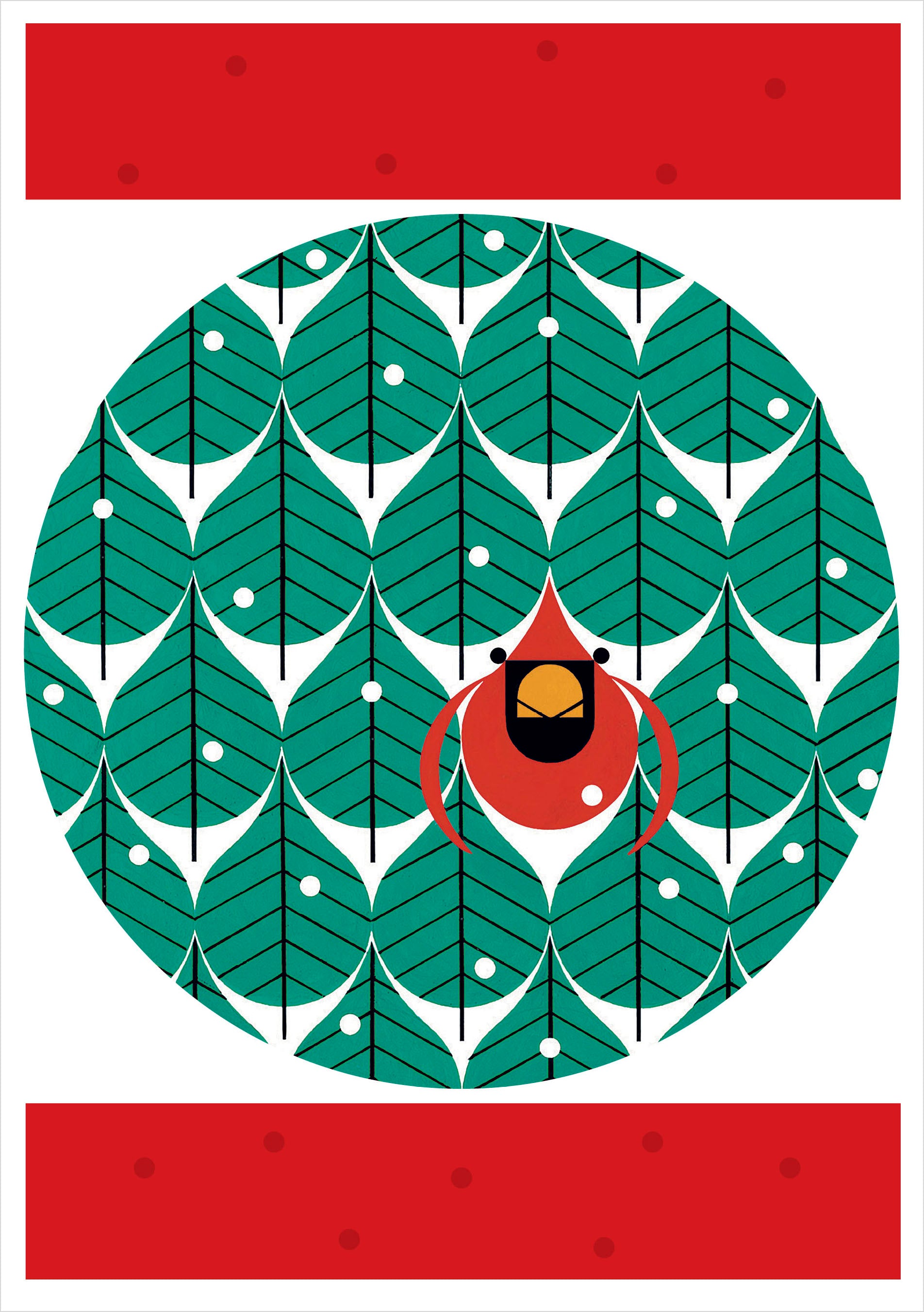pomegranate-charley-harper-cool-cardinals-weihnachtskarten-20er-set image 4