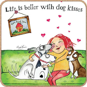 otter-house-untersetzer-hund-red-howling-dog-kisses-98mm image 1