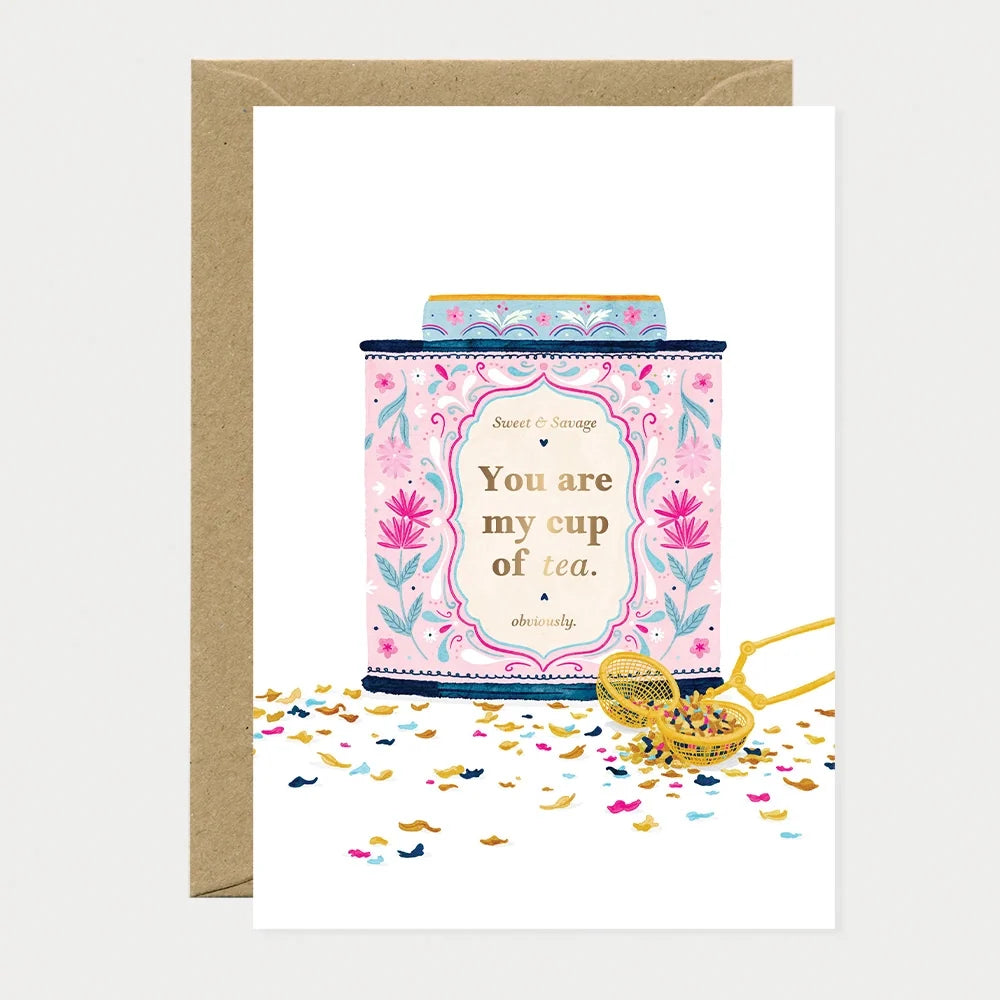 all-the-ways-to-say-cup-of-tea-karte-a6-goldfolie-freundschaft image 1