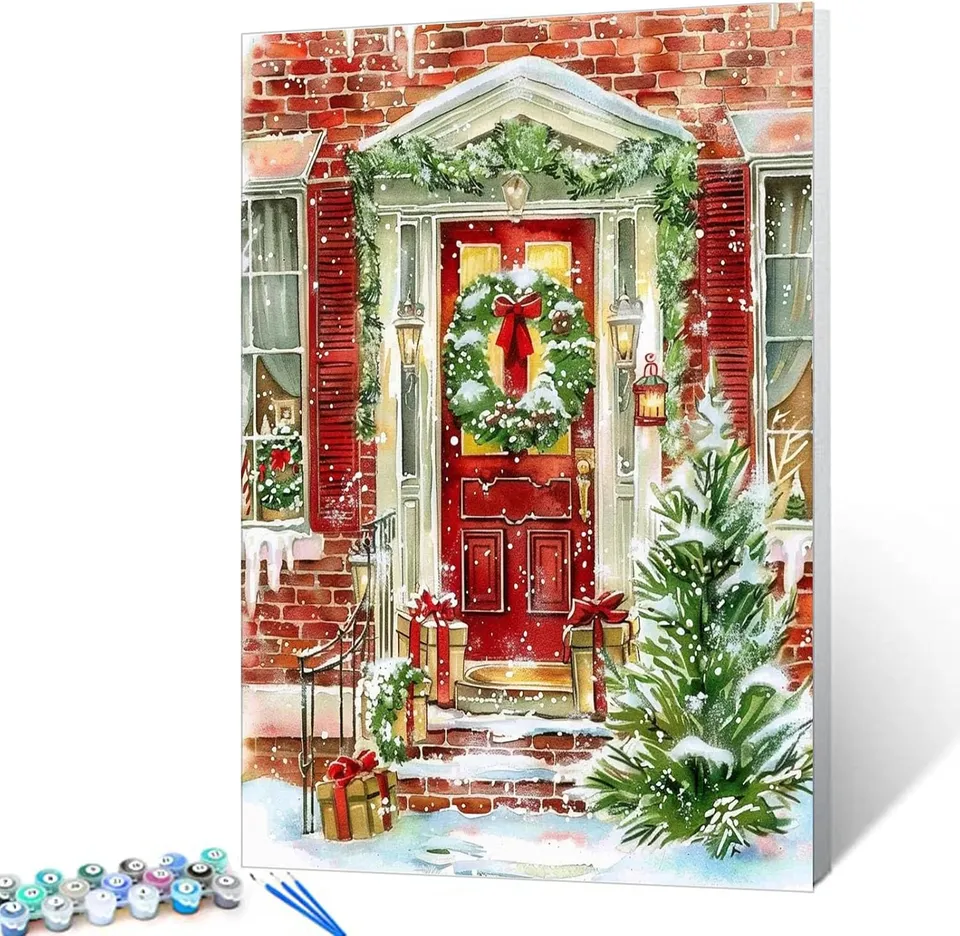 tucocoo-christmas-cheer-doorstep-malen-nach-zahlen-40x50-winter image 1