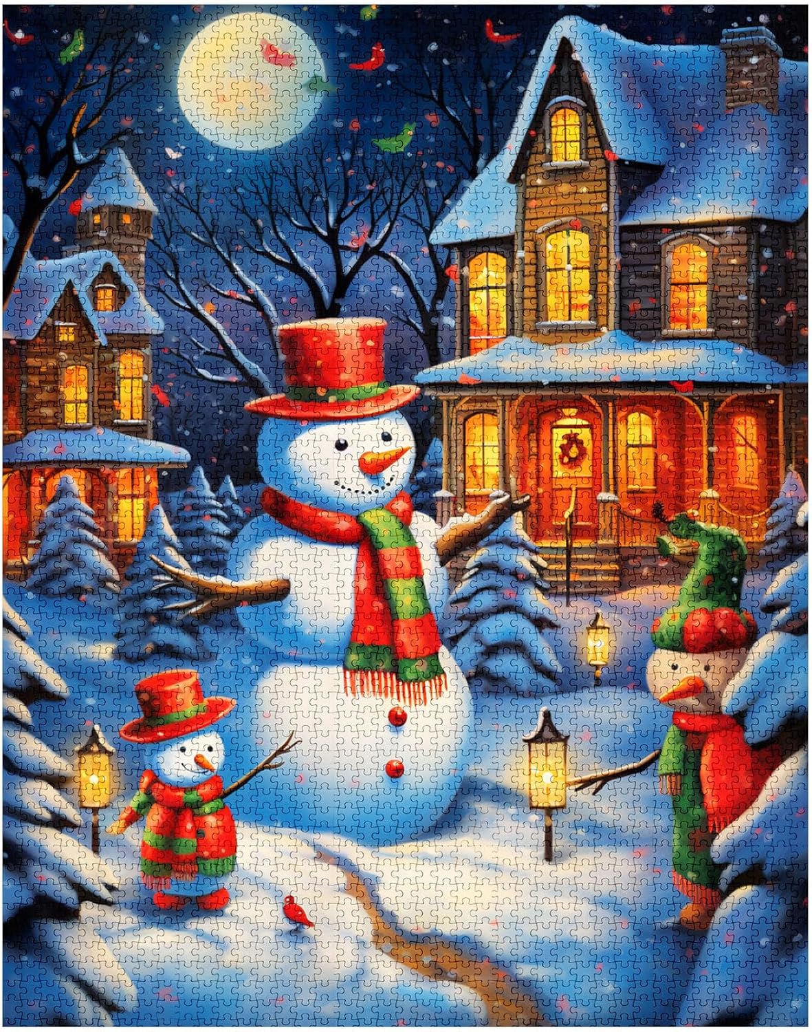 tucocoo-jigsaw-puzzles-snowman-under-the-nightlight-puzzle-1000-teile image 2