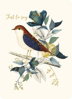 otter-house-botanical-blooms-grusskarte-copper-bird-vogel image 1