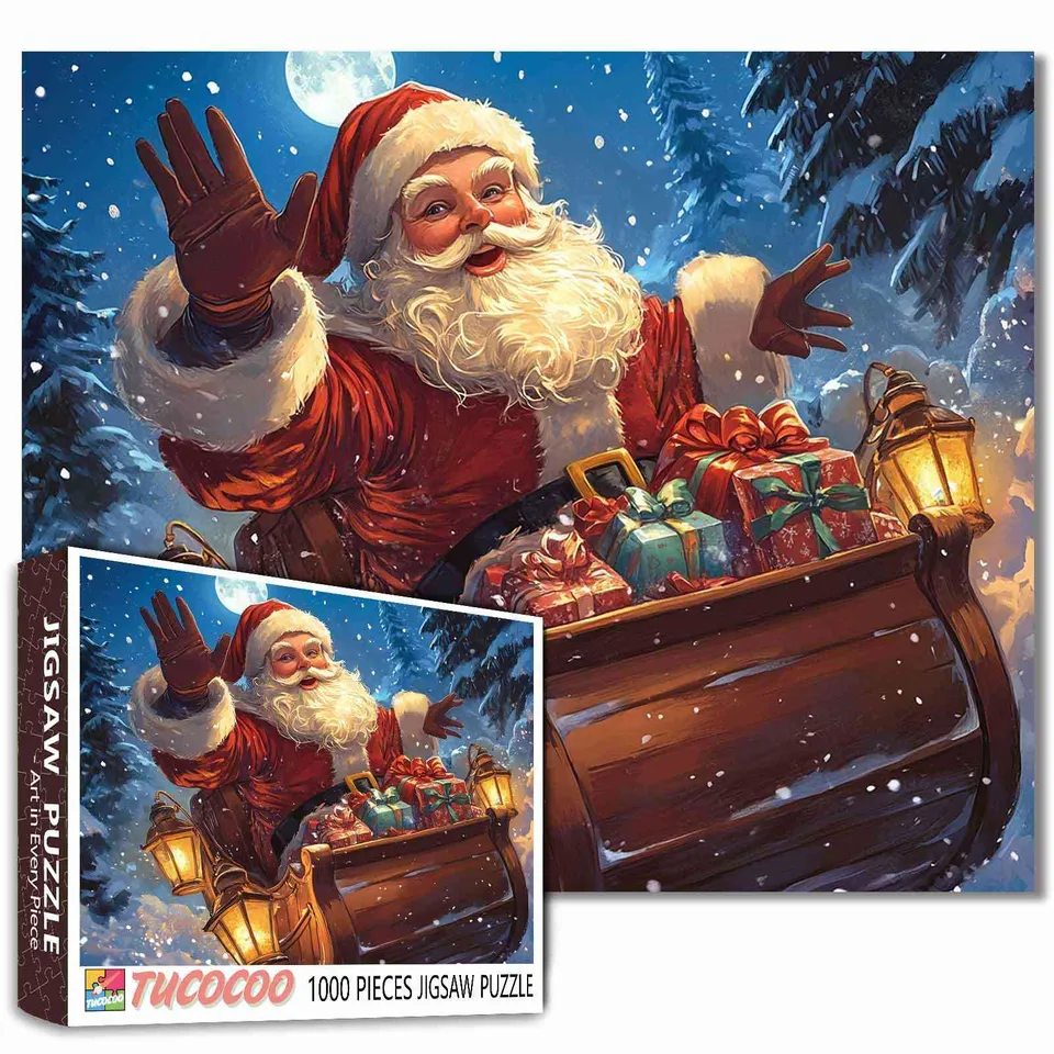 tucocoo-jigsaw-santa-s-sleigh-ride-puzzle-1000-teile-weihnachten image 1