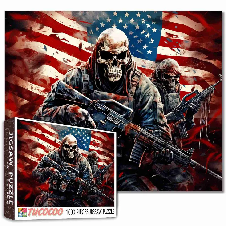 tucocoo-jigsaw-skull-soldiers-puzzle-1000-teile-skelett image 1