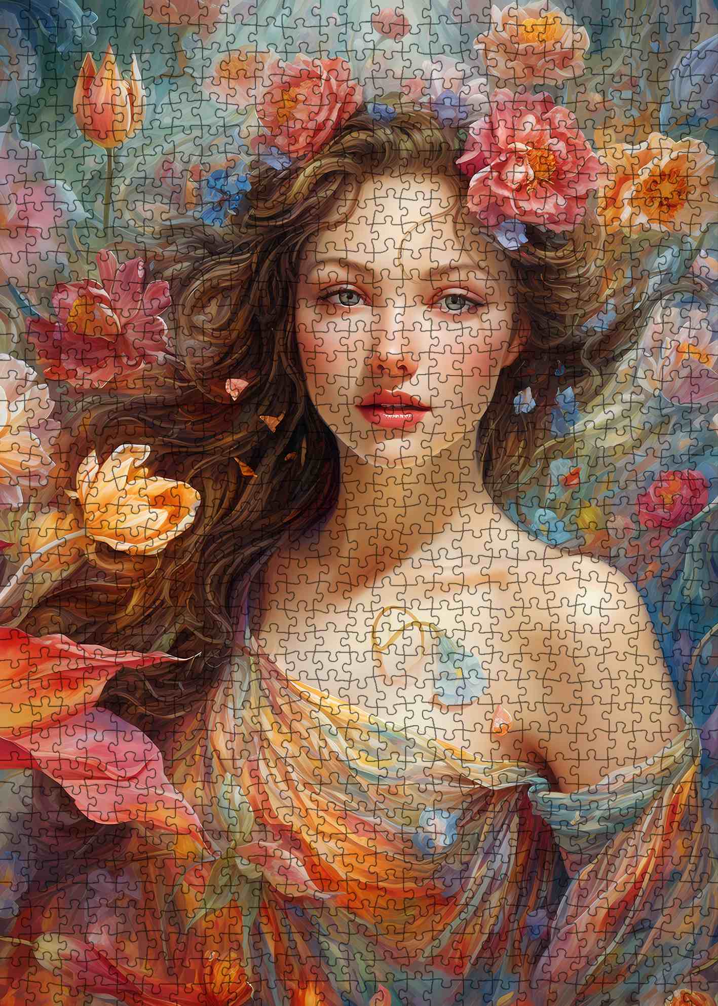 tucocoo-floral-muse-portrait-puzzle-1000-teile-blumen image 2