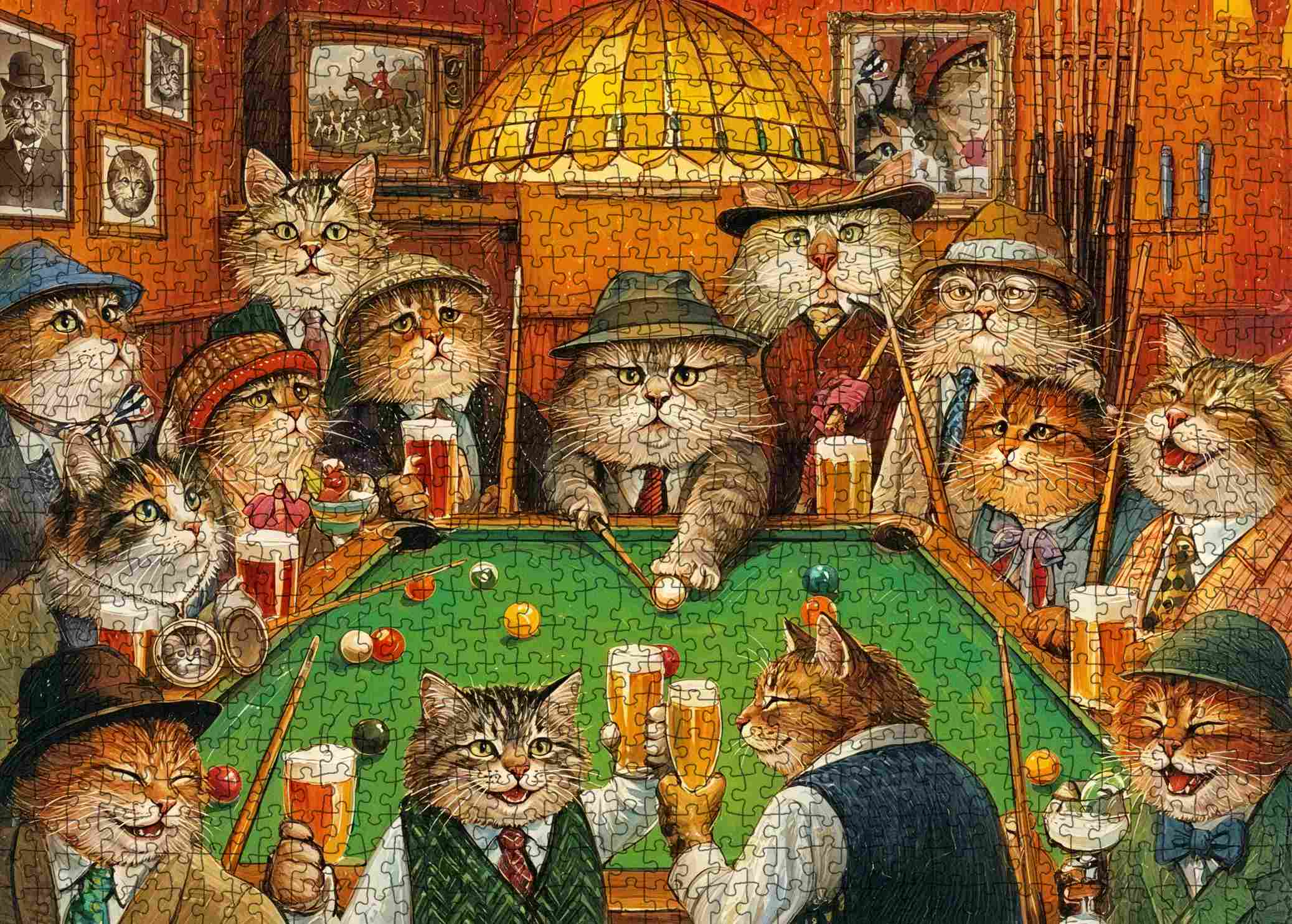 tucocoo-jigsaw-gentlemen-cats-puzzle-1000-teile-billard image 2