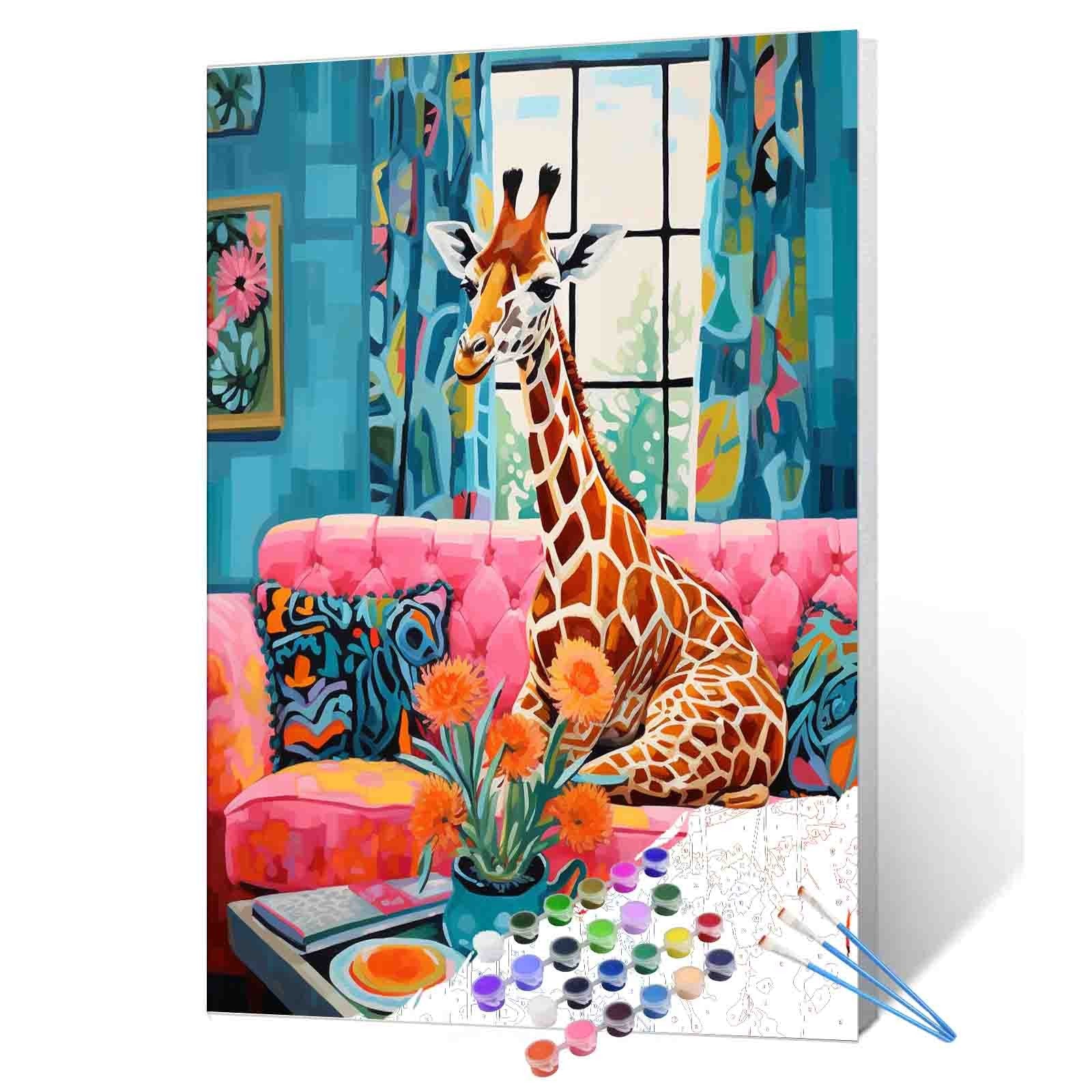 tucocoo-giraffe-auf-sofa-malen-nach-zahlen-40x50-cm-ohne-rahmen image 1