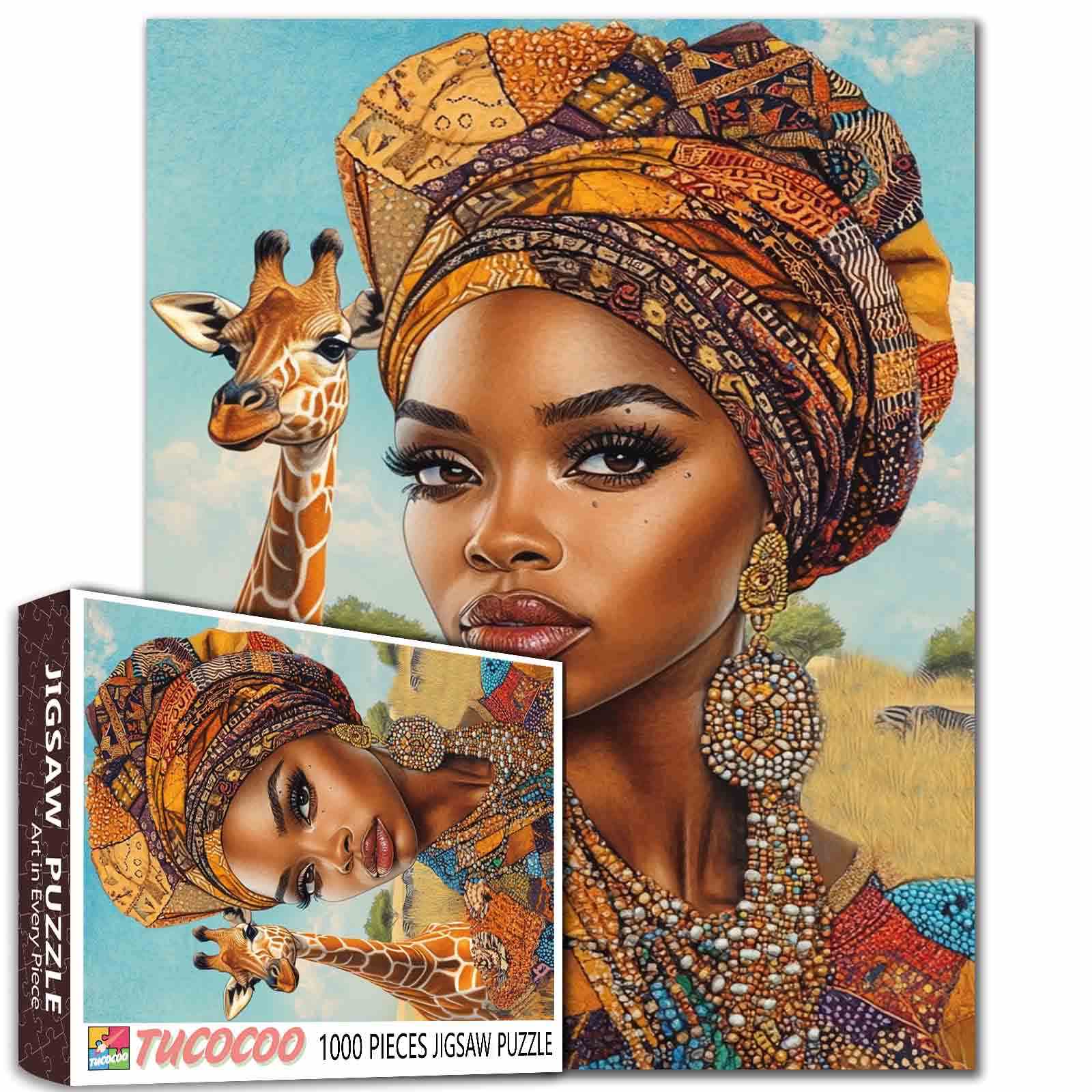 tucocoo-african-beauty-giraffe-puzzle-1000-teile-frau image 1