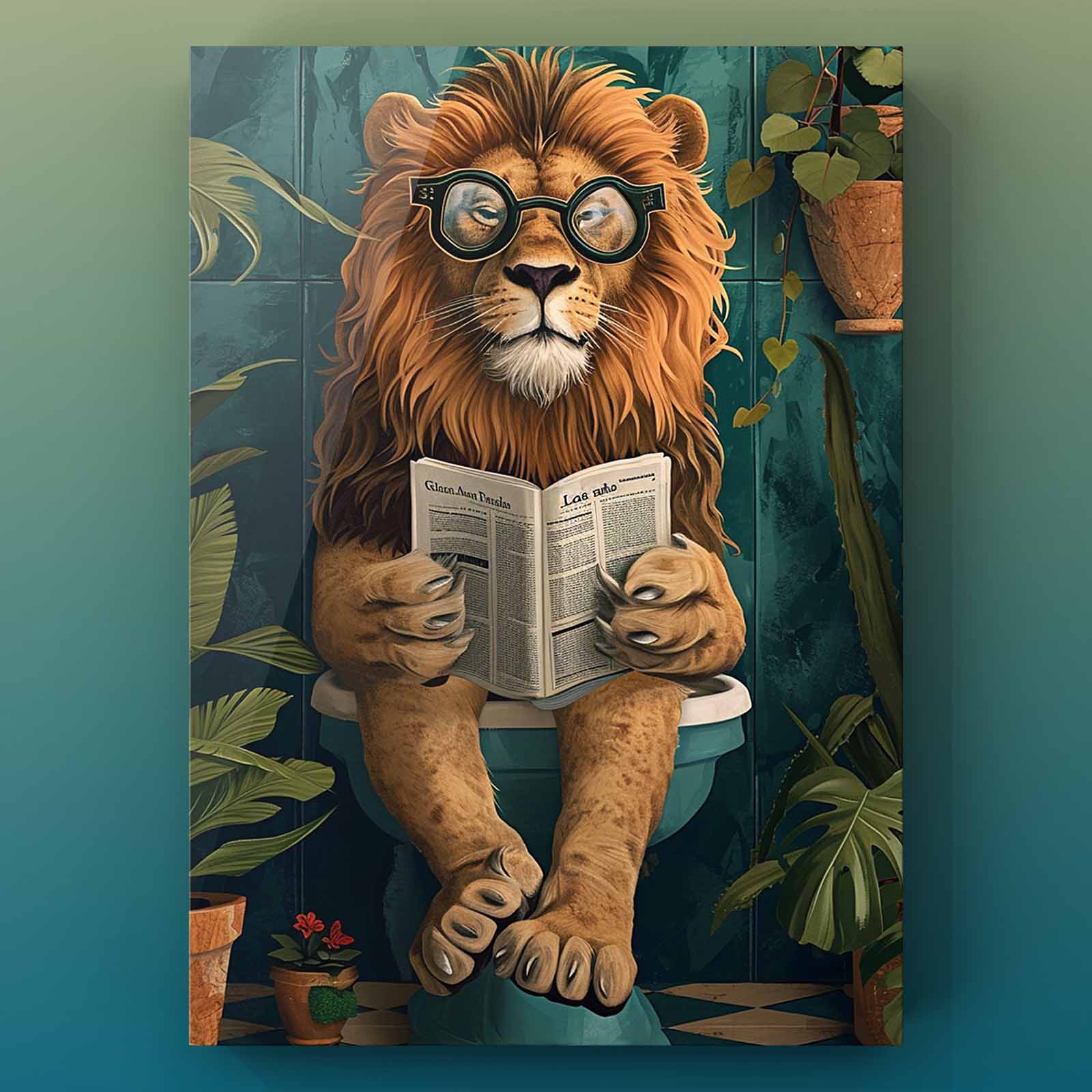 tucocoo-lion-reading-newspaper-leinwandbild-l-we-30x40 image 2