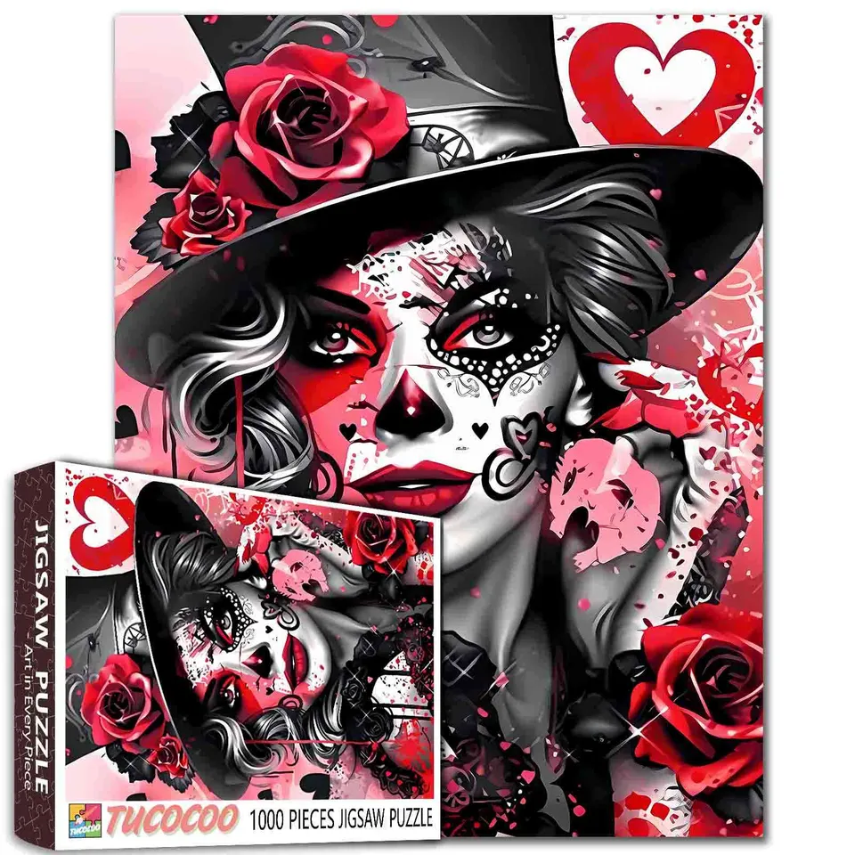 tucocoo-jigsaw-puzzles-rosen-maske-puzzle-1000-teile-beauty image 1