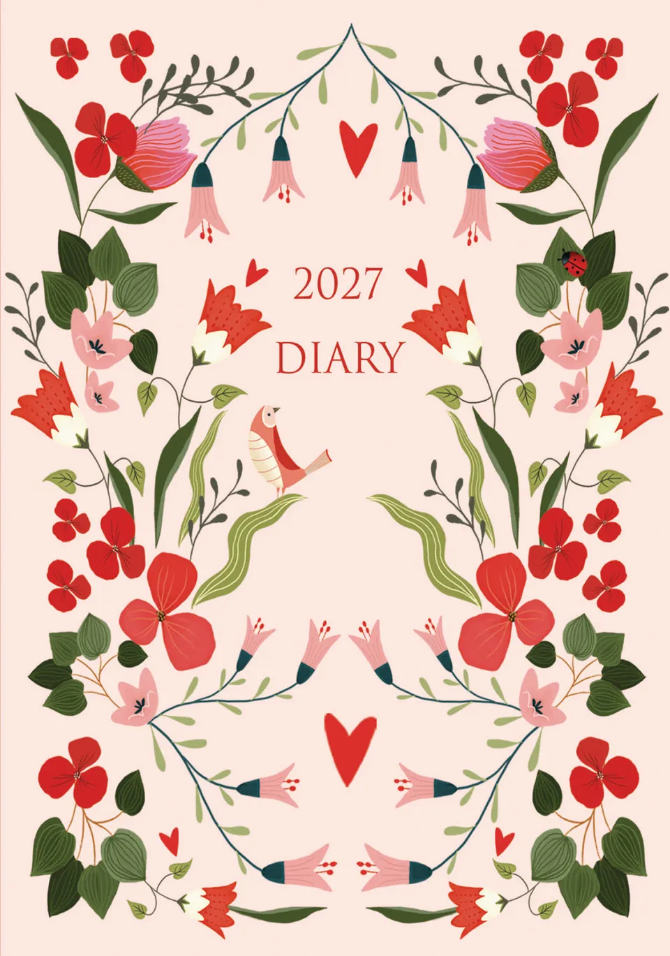 otter-house-fashion-diary-terminkalender-2027-a6-pink-bird-floral image 1