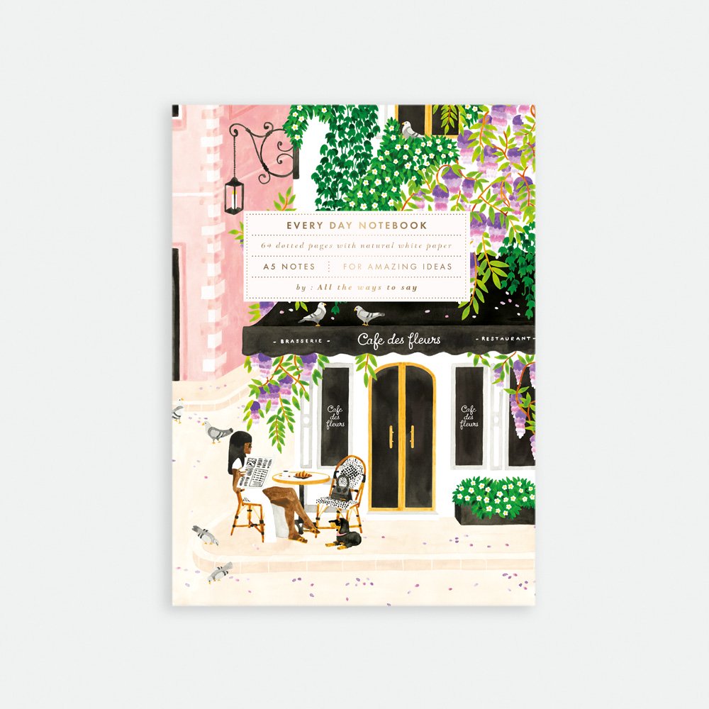 all-the-ways-to-say-paris-notizbuch-a5-caf-goldfolie image 1