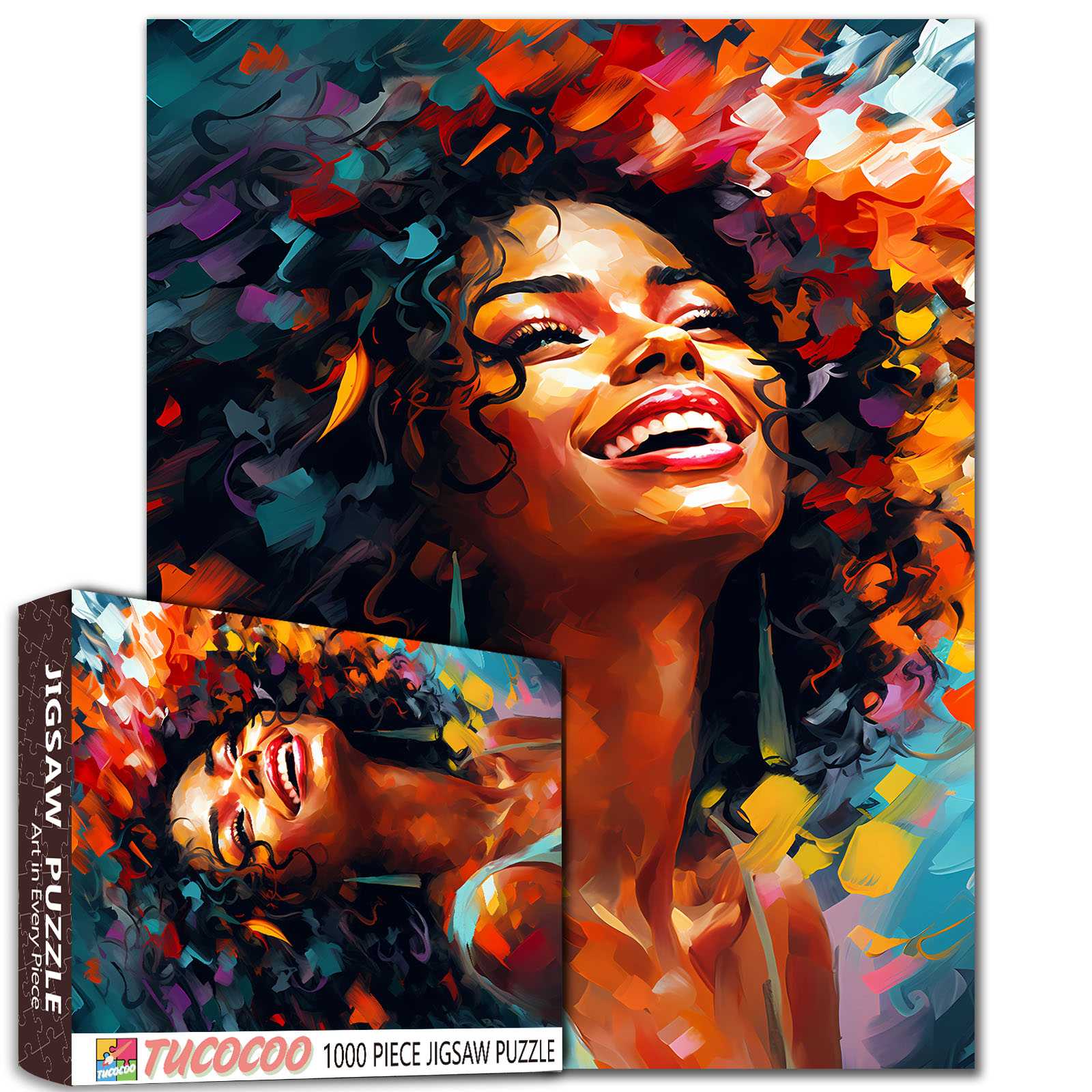 tucocoo-vibrant-joyful-portrait-puzzle-1000-teile-frau image 1