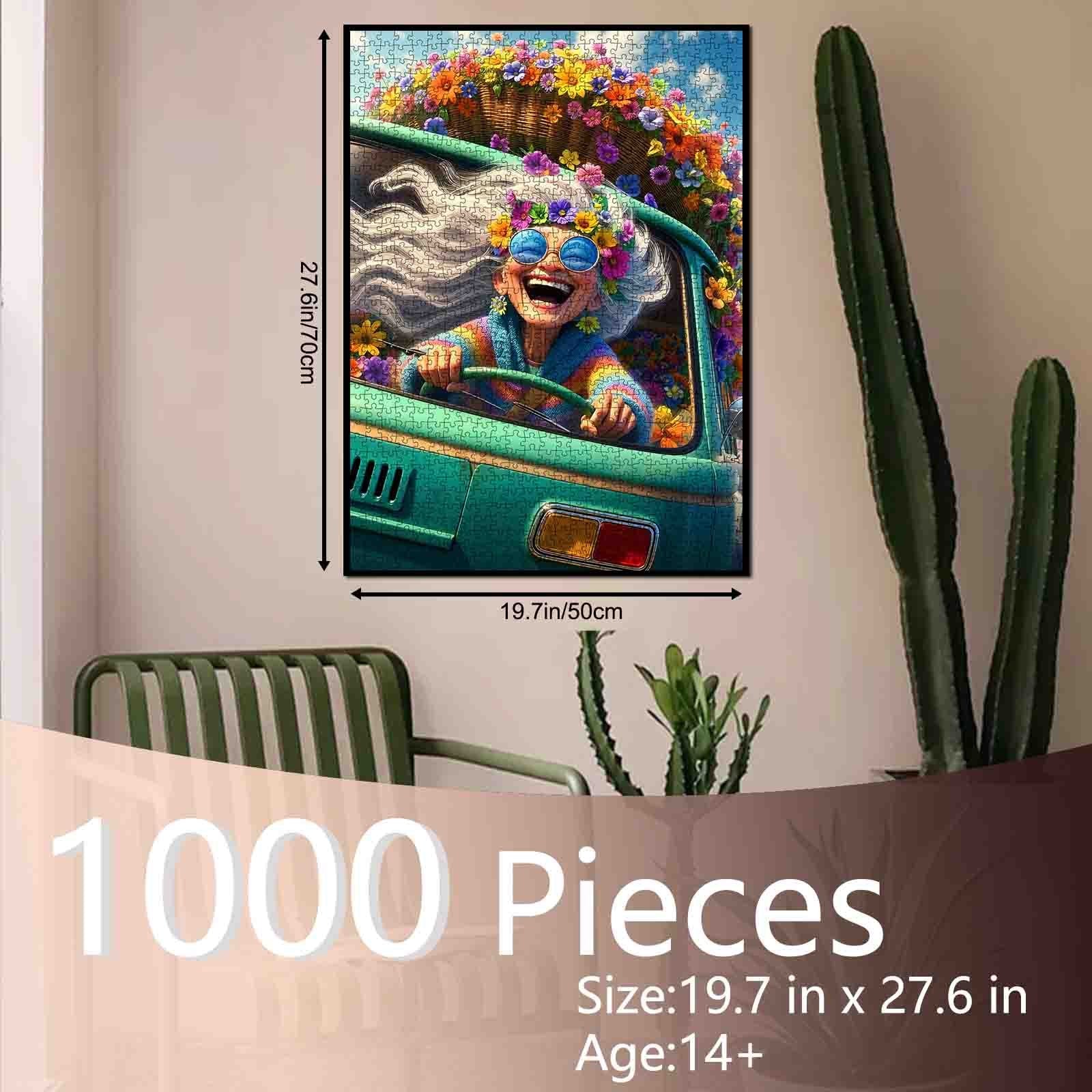 tucocoo-flower-power-road-trip-puzzle-1000-teile-auto image 5