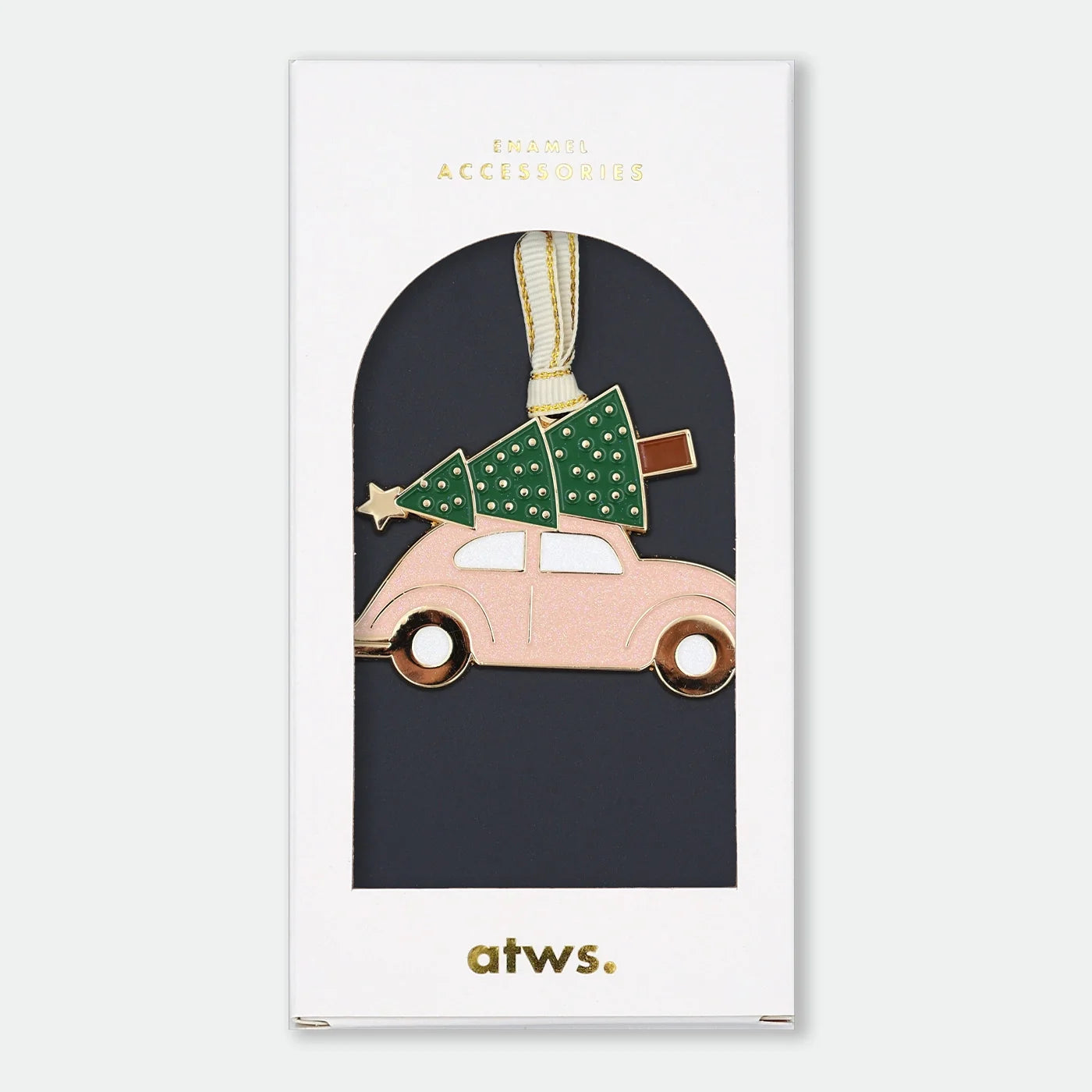 all-the-ways-to-say-christmas-car-christbaumschmuck-auto-rosa-70mm image 1