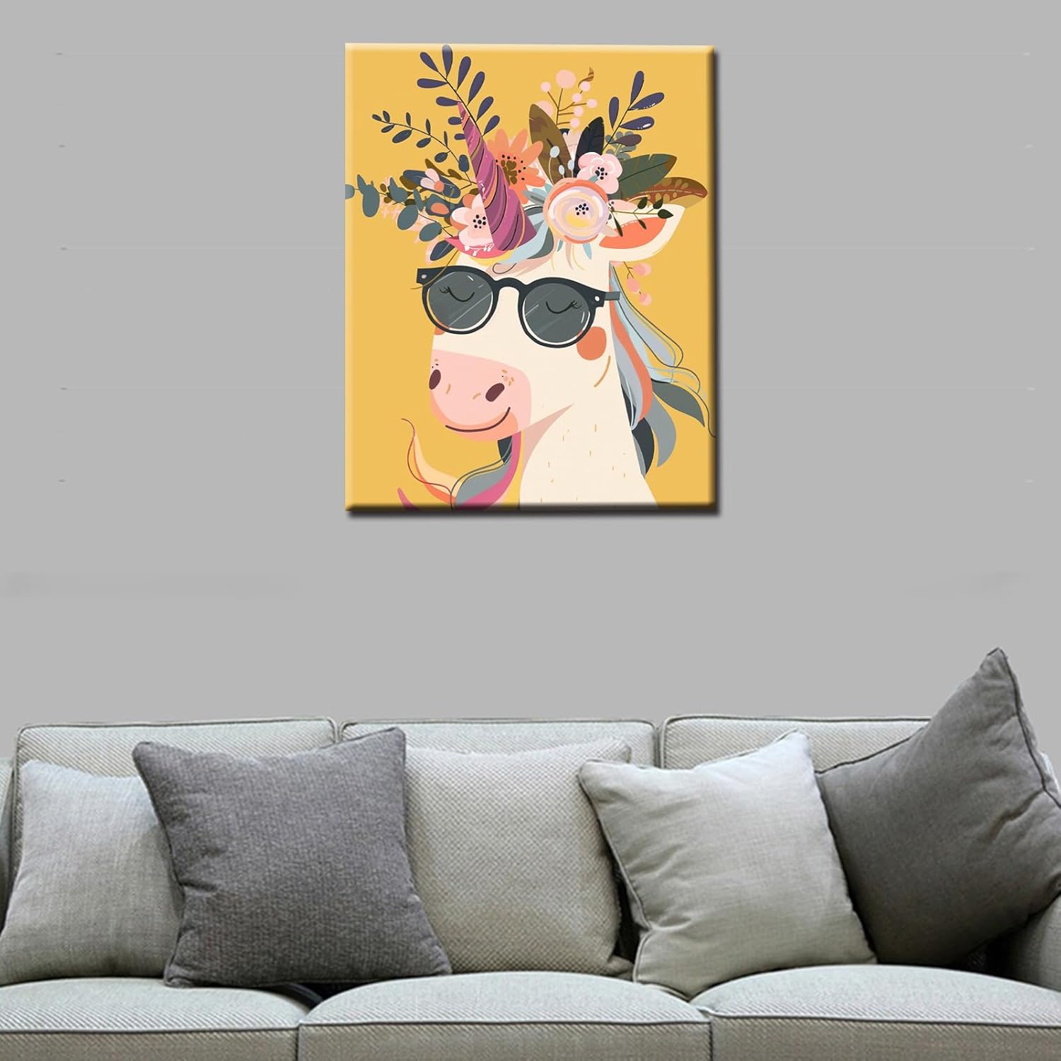 tucocoo-unicorn-wearing-shades-straw-hat-malen-nach-zahlen-40x50-ohne-rahmen image 2