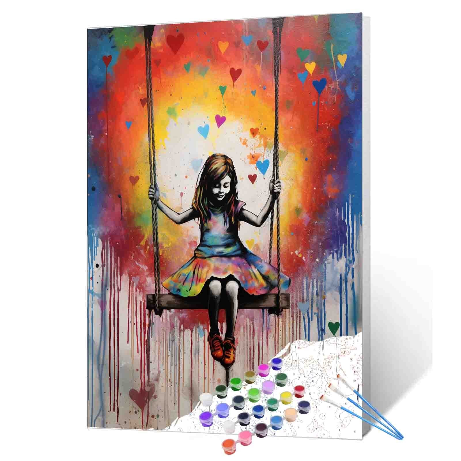 tucocoo-paint-by-numbers-little-girl-on-a-swing-40x50-ohne-rahmen image 1