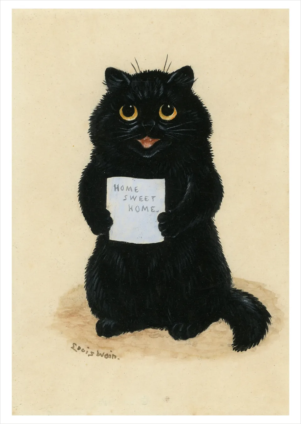 pomegranate-louis-wain-home-sweet-home-postkarte-katzen image 1