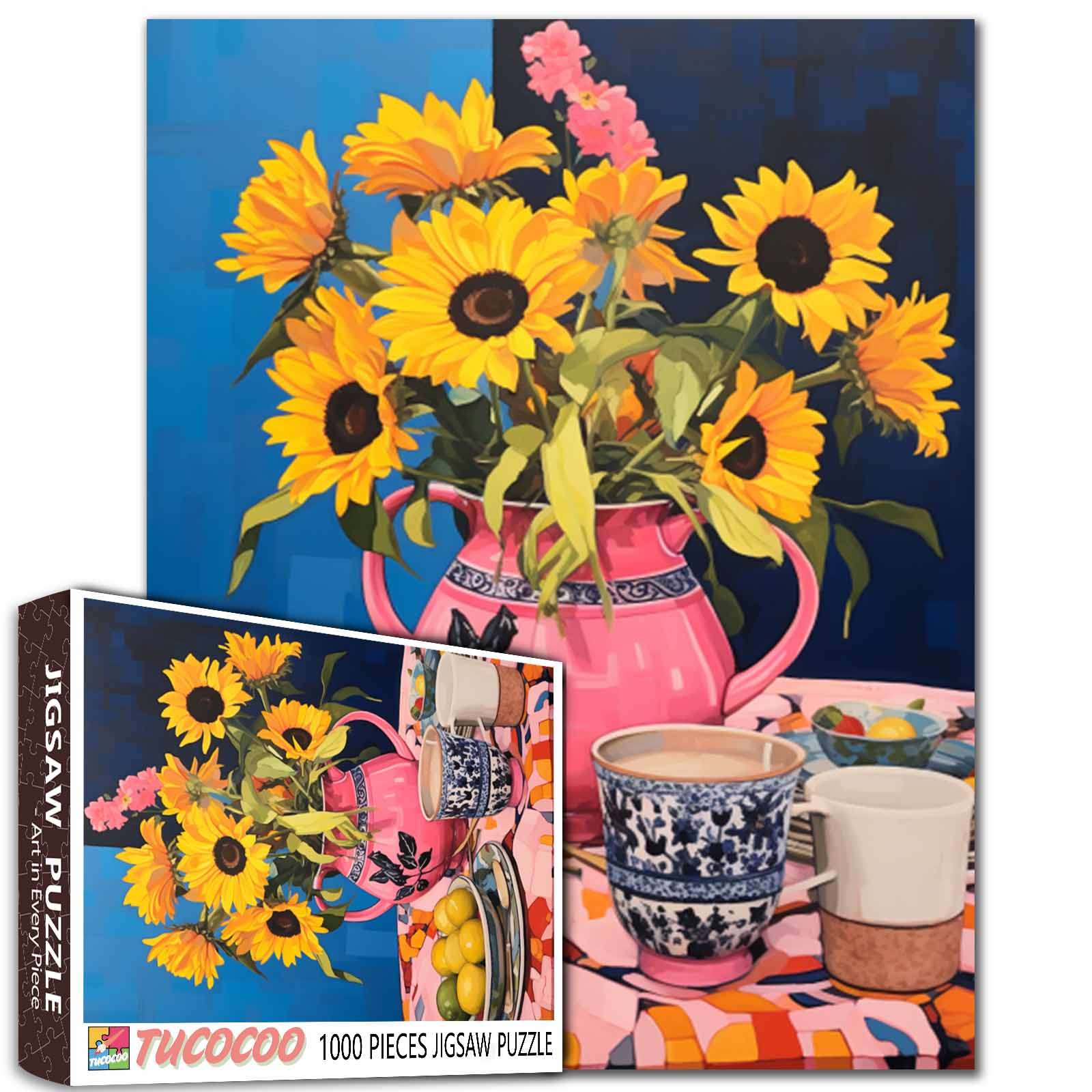 tucocoo-sunflower-teapot-delight-puzzle-1000-teile-sonnenblumen image 1