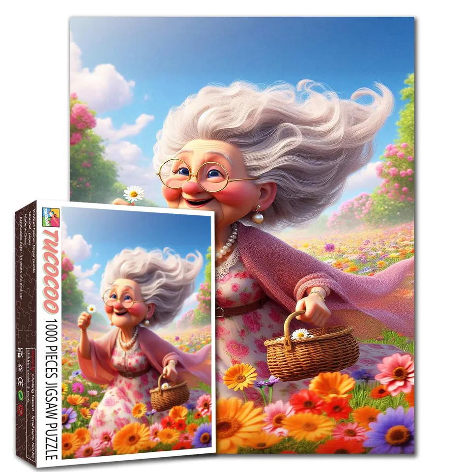 tucocoo-flower-field-grandma-puzzle-1000-teile-blumenwiese image 1