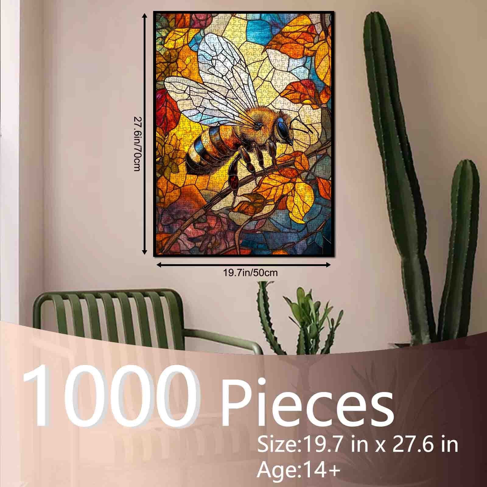 tucocoo-jigsaw-puzzles-stained-glass-bee-puzzle-1000-teile-biene image 5