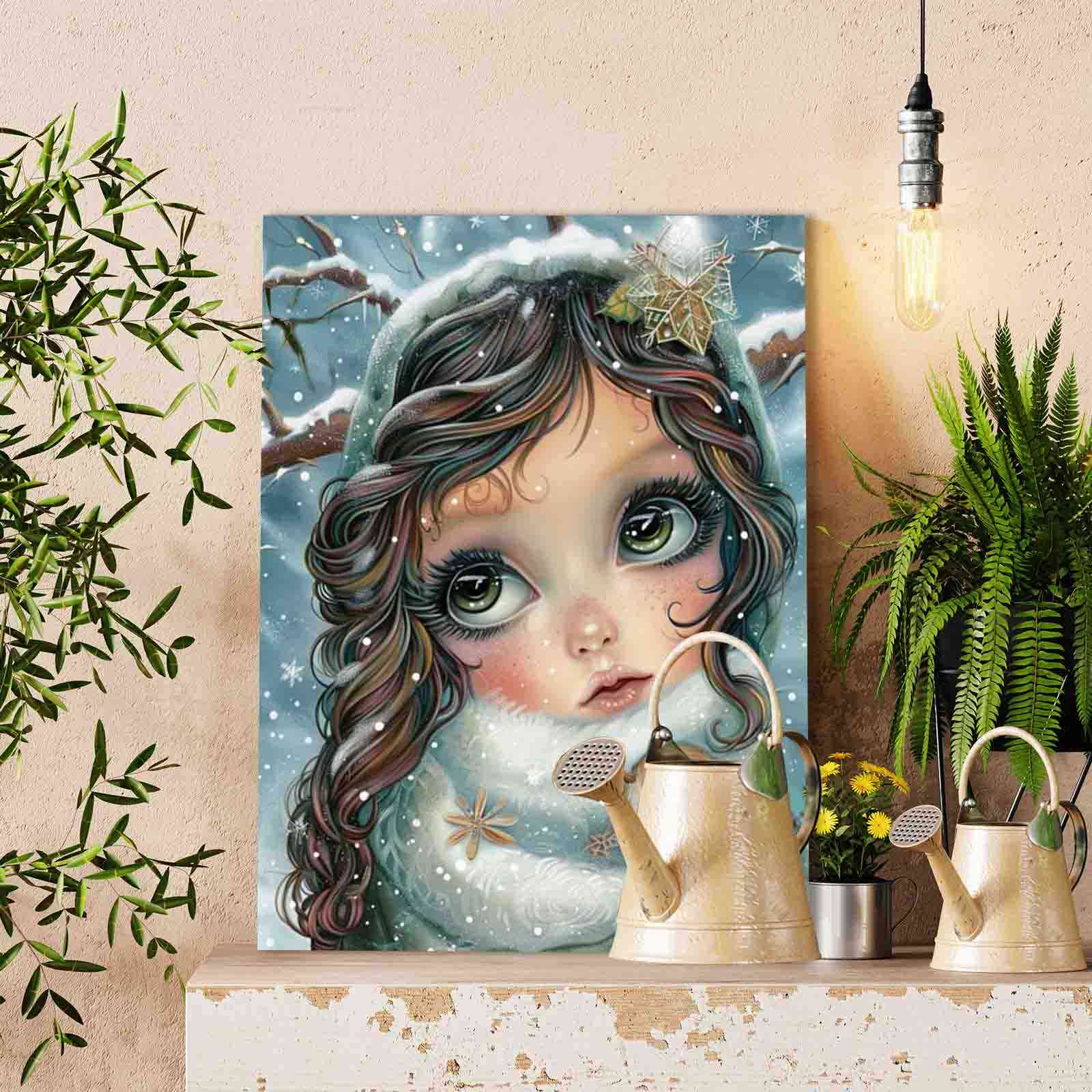 tucocoo-paint-by-numbers-snowy-girl-and-bird-malen-nach-zahlen-40x50 image 2