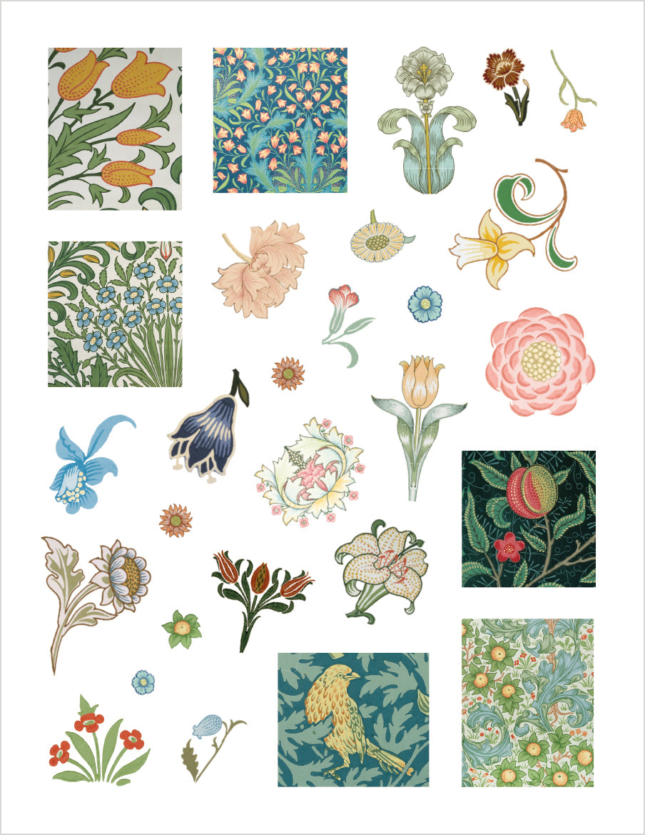 pomegranate-william-morris-stickerbuch-blumen-ranken-muster image 4