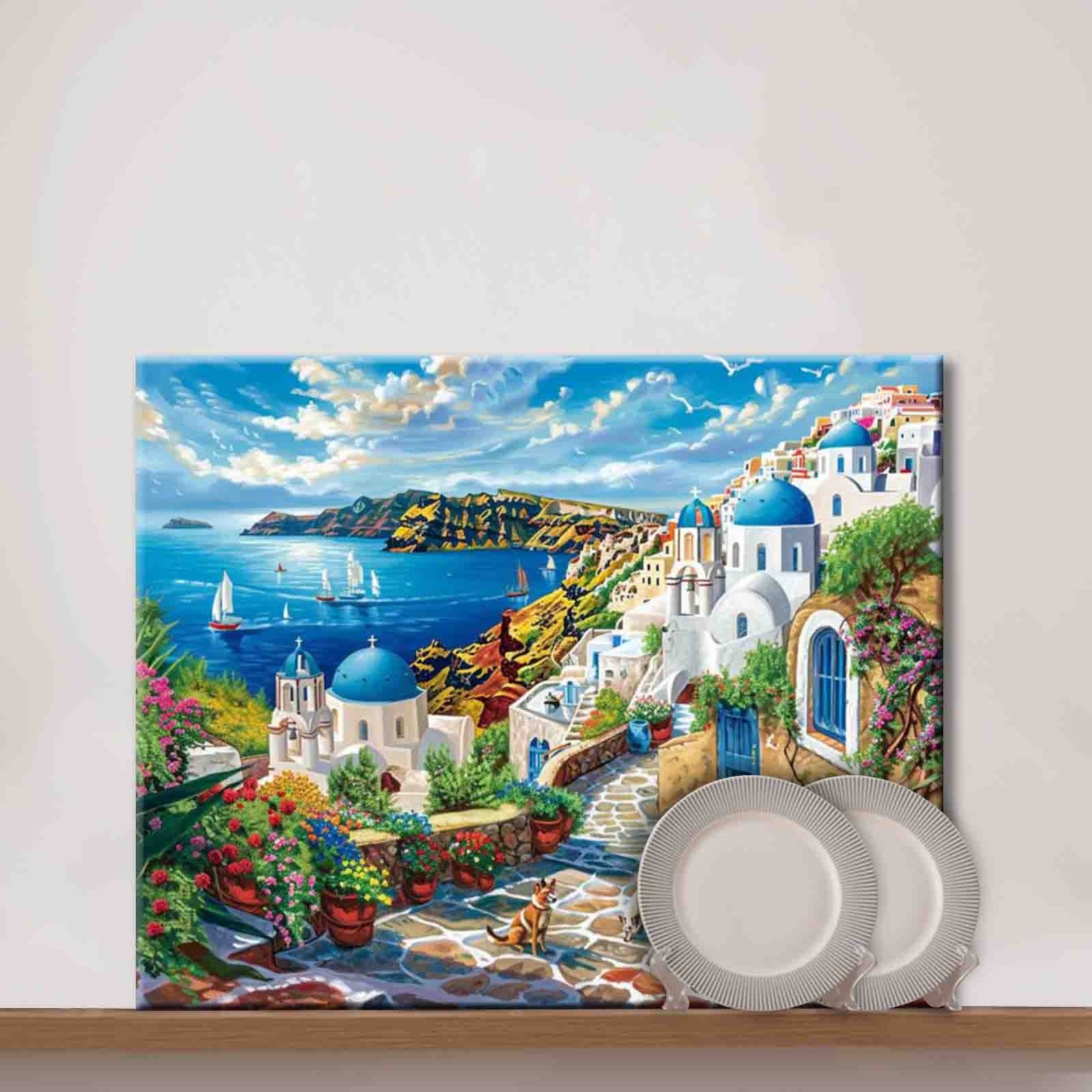 tucocoo-paint-by-numbers-santorini-cliffside-village-malen-nach-zahlen image 3