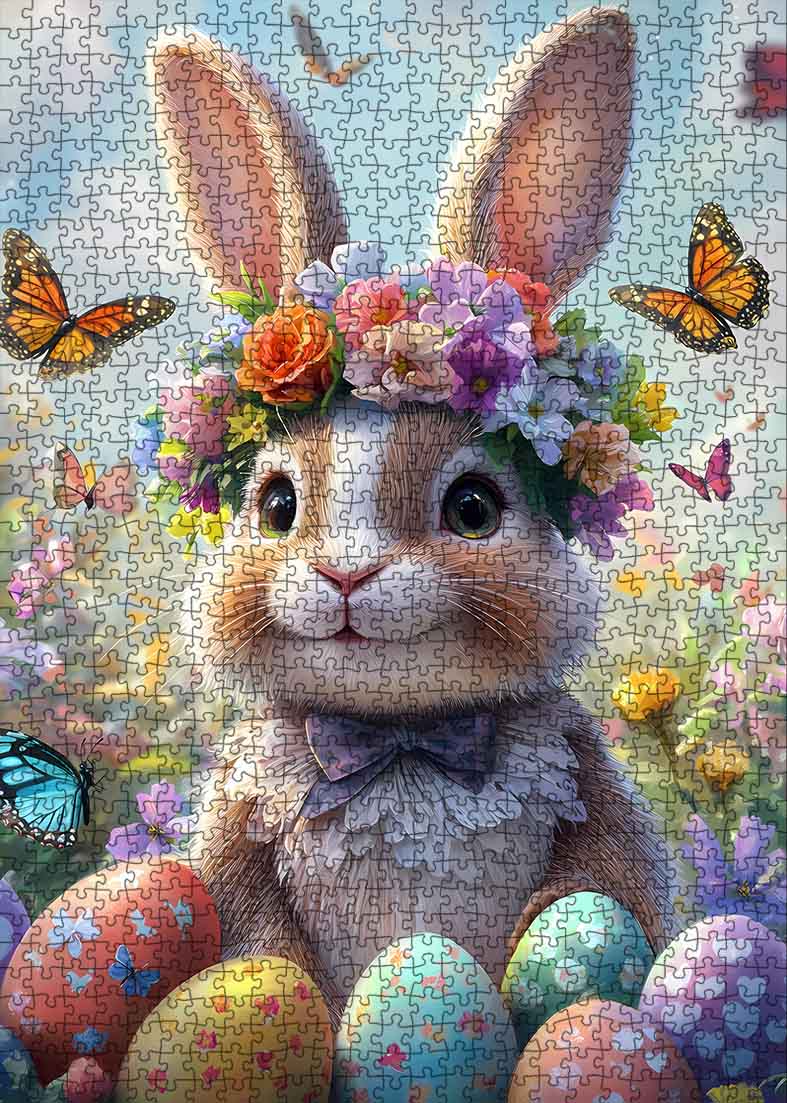 tucocoo-hase-mit-blumenkranz-puzzle-1000-teile-ostern image 2