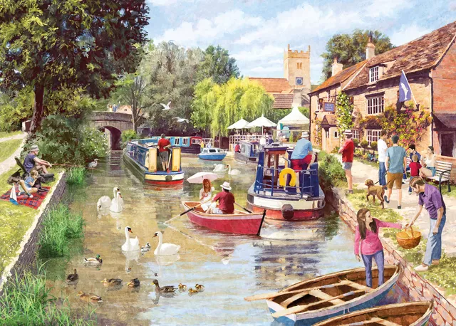 otter-house-canal-walk-1000-teile-puzzle-hund-ente image 1