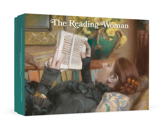 pomegranate-the-reading-woman-karten-set-lesemotiv-20-st-ck image 1