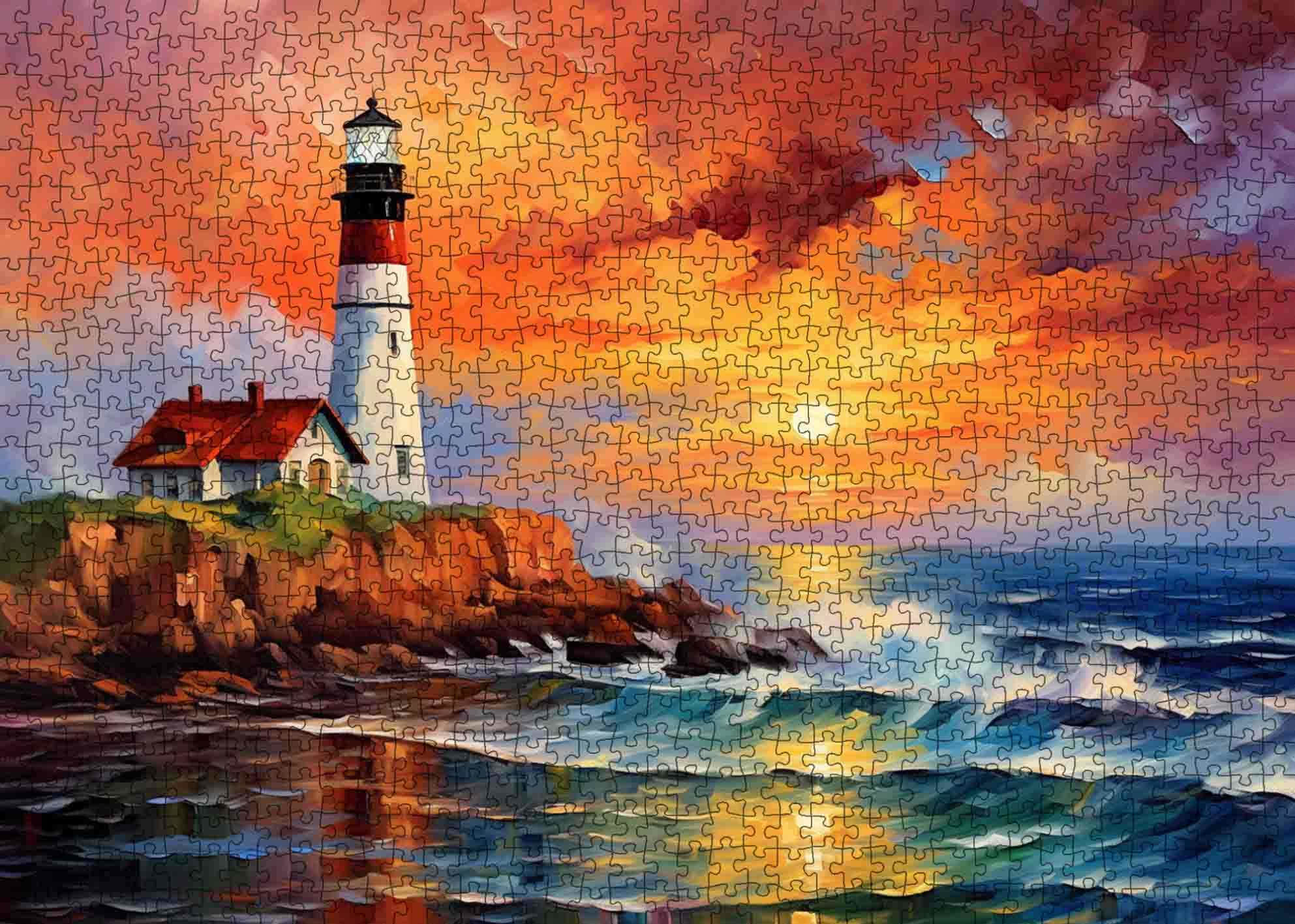 tucocoo-lighthouse-seascape-portland-headlight-puzzle-1000-teile-leuchtturm image 2