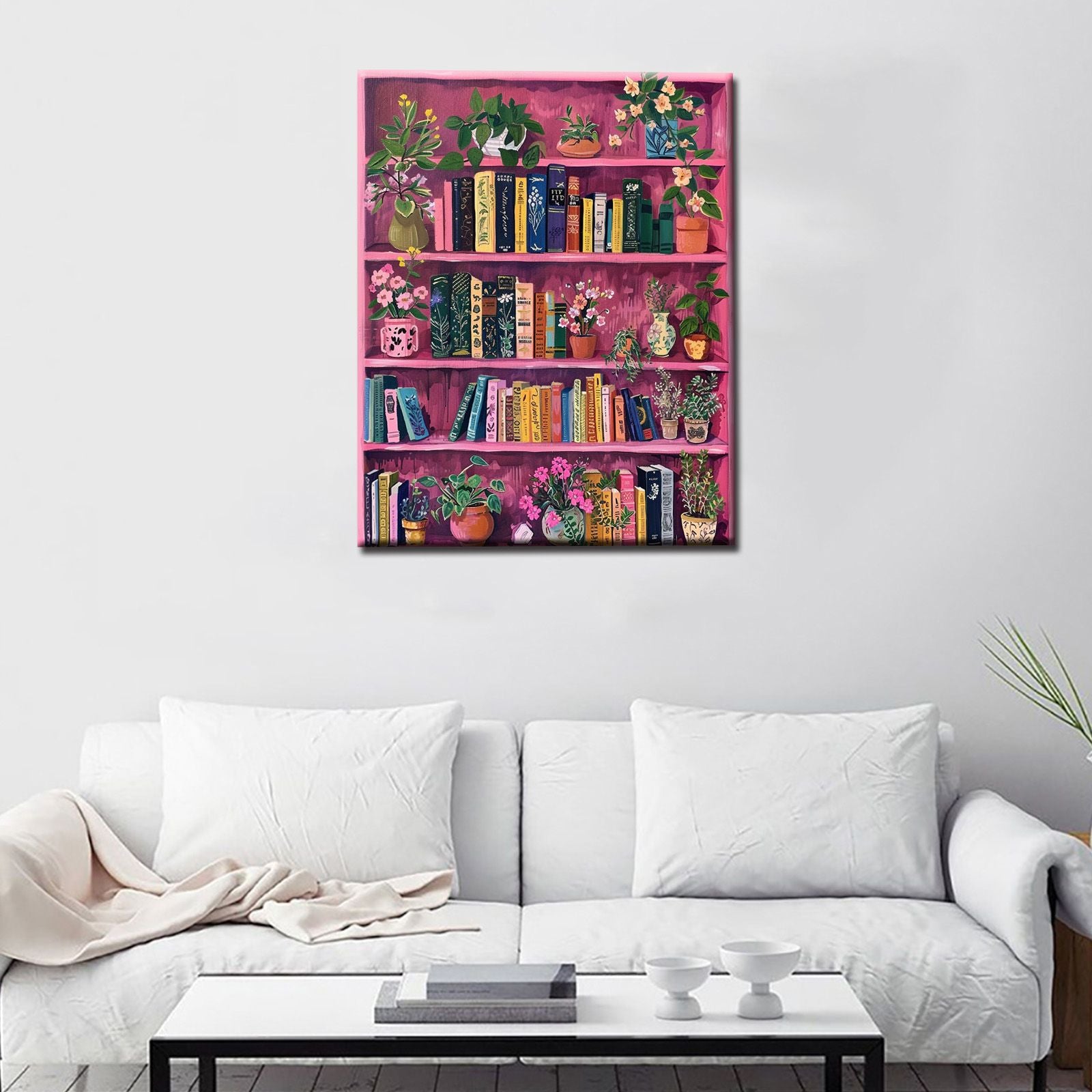tucocoo-paint-by-numbers-floral-pink-bookshelf-malbild-40x50 image 3