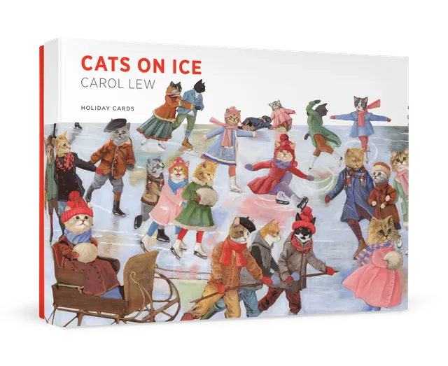 pomegranate-holiday-cards-cats-on-ice-weihnachtskarten-katzen image 1