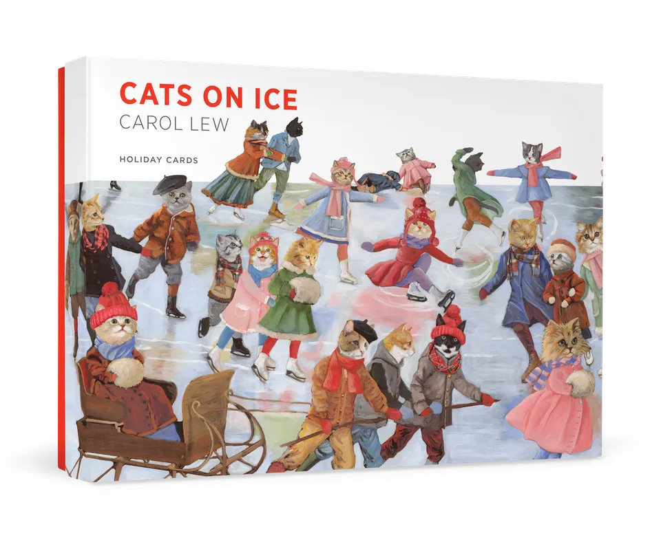 pomegranate-holiday-cards-cats-on-ice-weihnachtskarten-katzen image 1