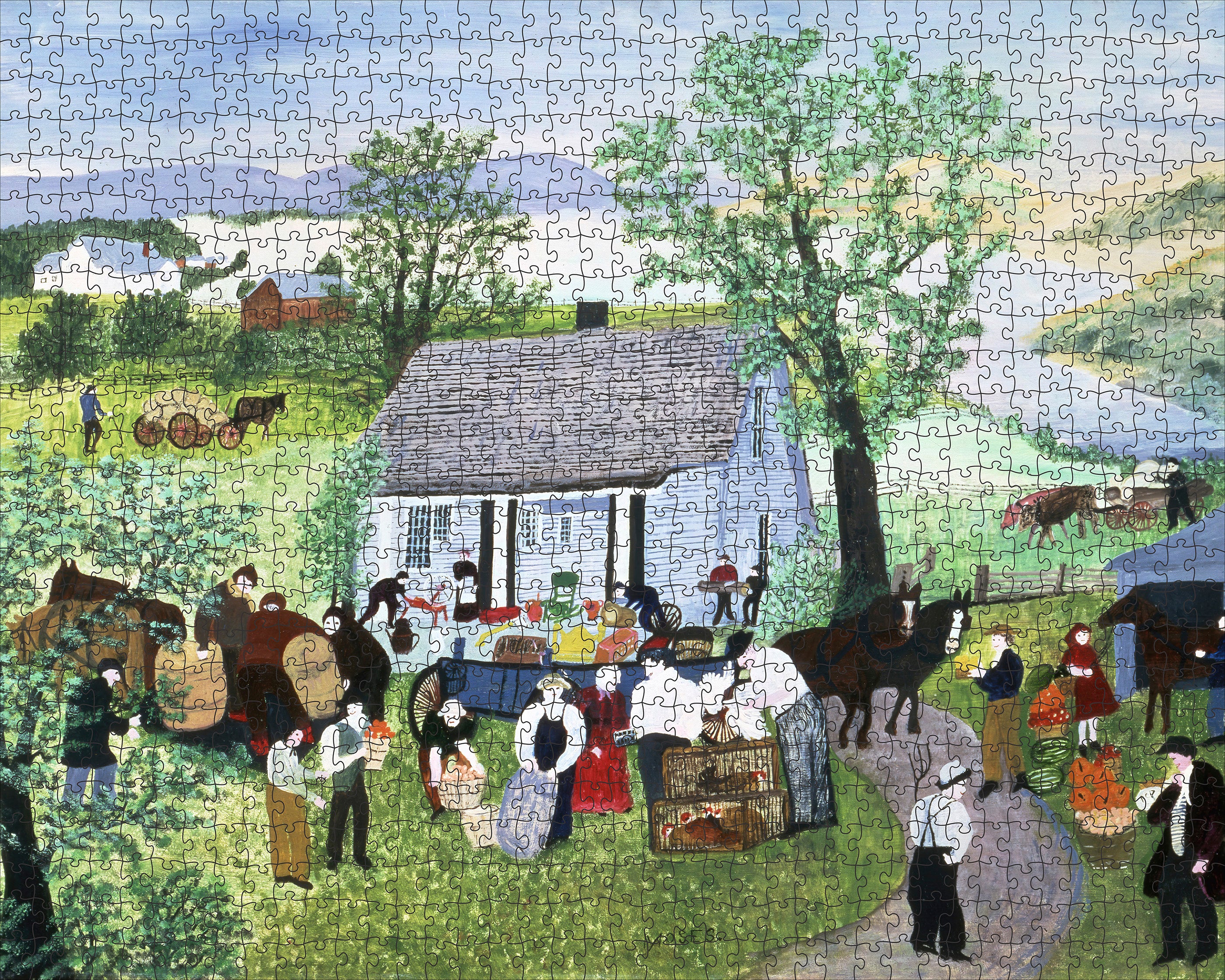 pomegranate-grandma-moses-moving-day-on-the-farm-puzzle-1000-teile image 2