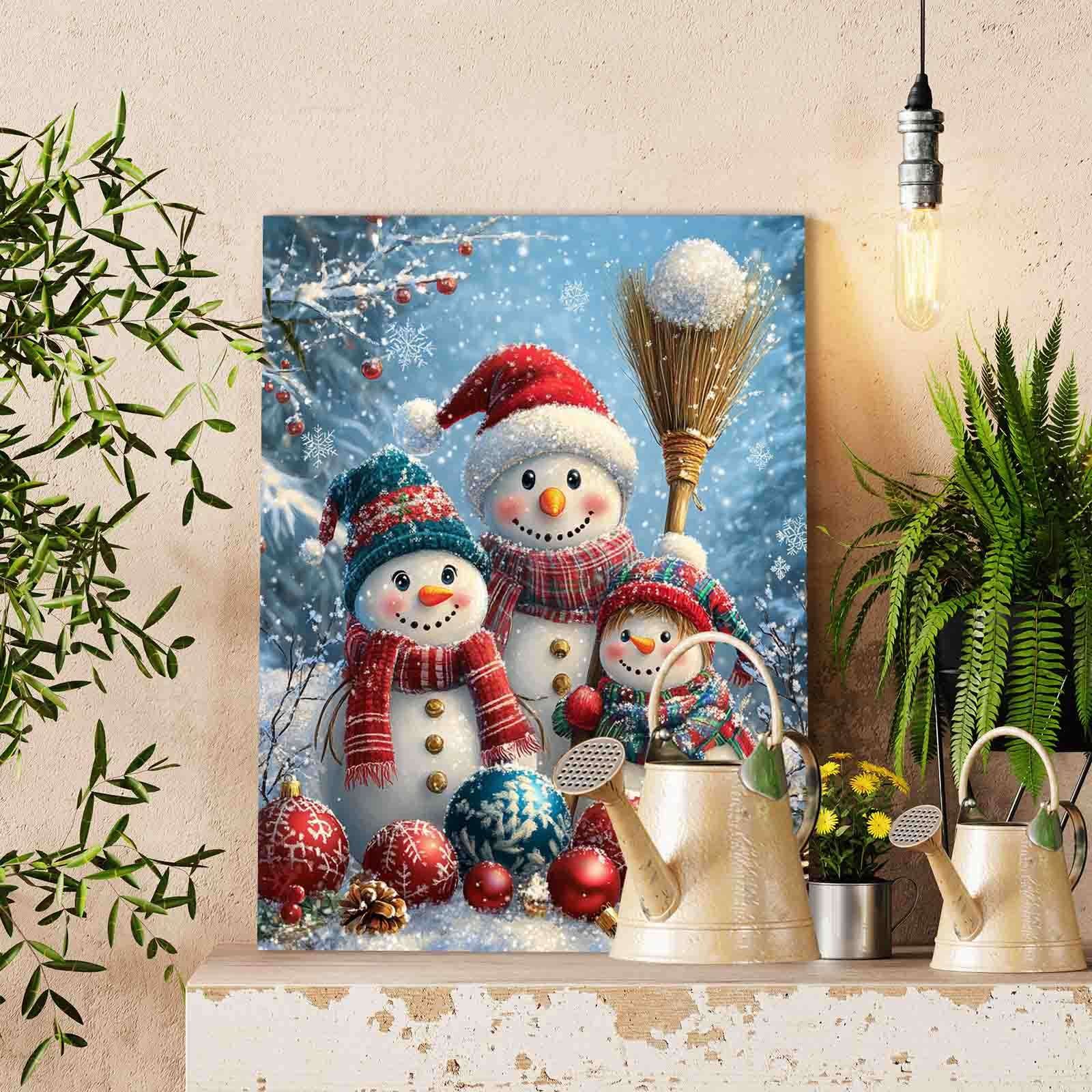 tucocoo-paint-by-numbers-snowman-family-bild-40x50-schneemann image 2