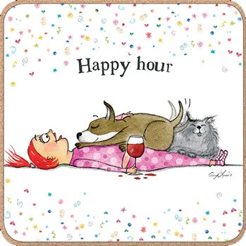 otter-house-red-howling-untersetzer-happy-hour-melamin image 1