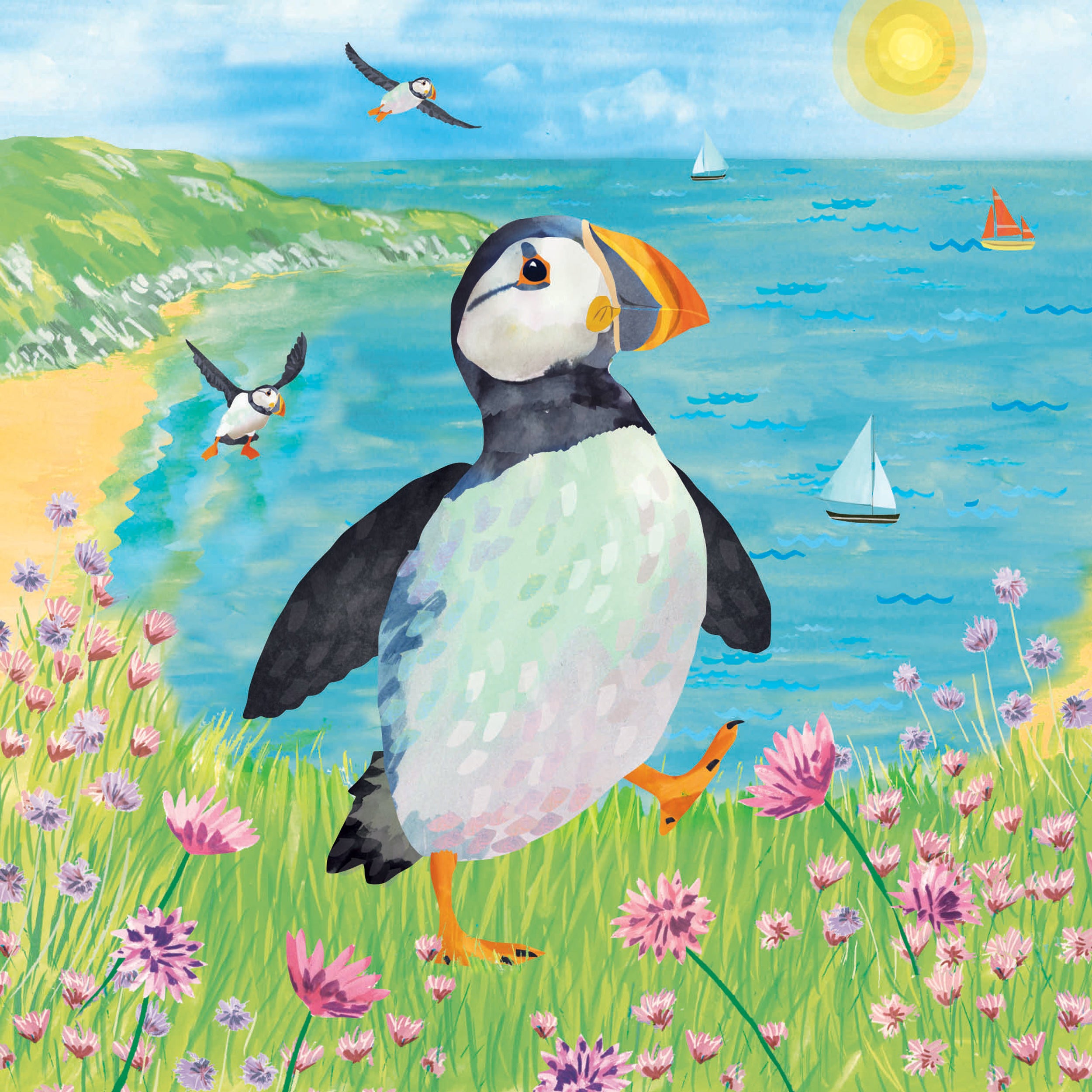 quayside-gallery-sunny-puffin-gru-karte-papageitaucher image 1