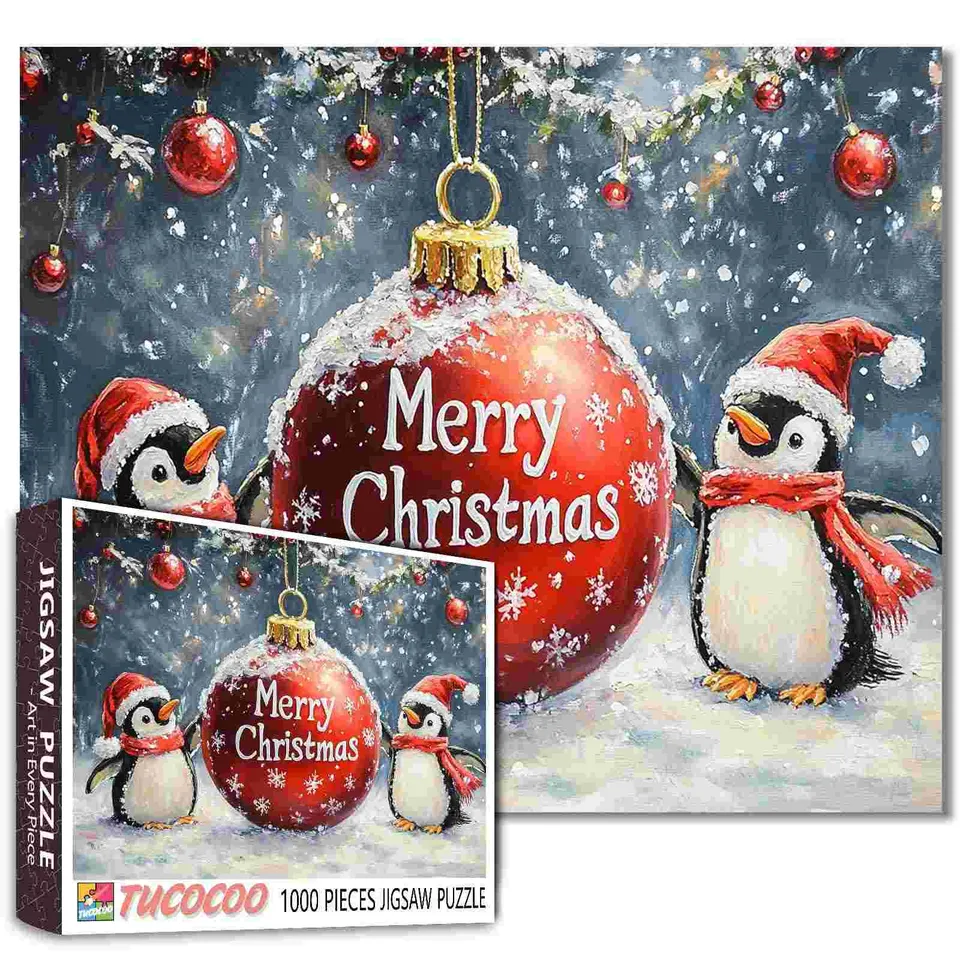 tucocoo-penguin-holiday-wishes-puzzle-1000-teile image 1